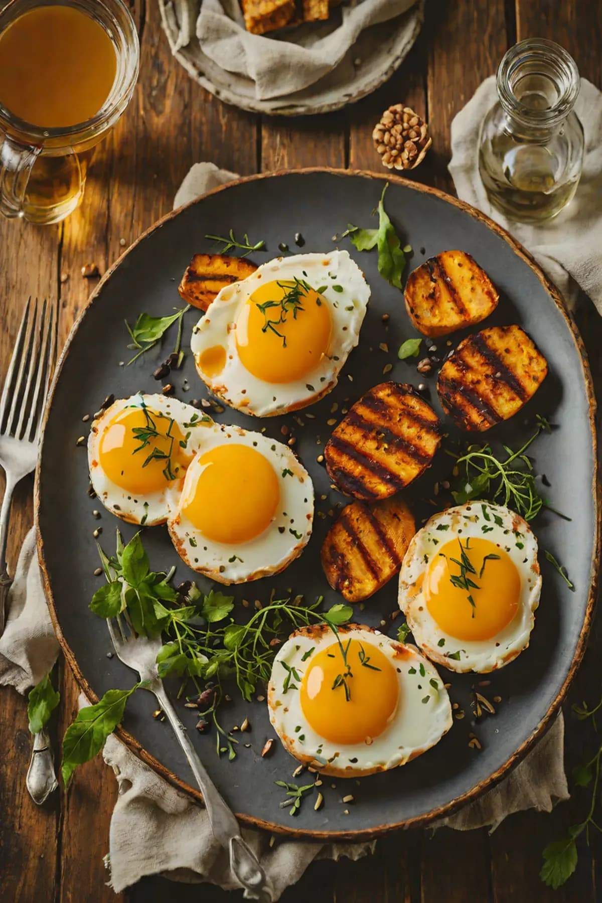Grilled Eggs with Roasted Pumpkin
