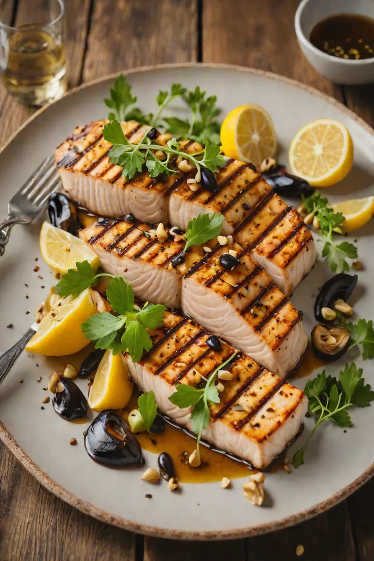 Grilled Swordfish with Aubergine