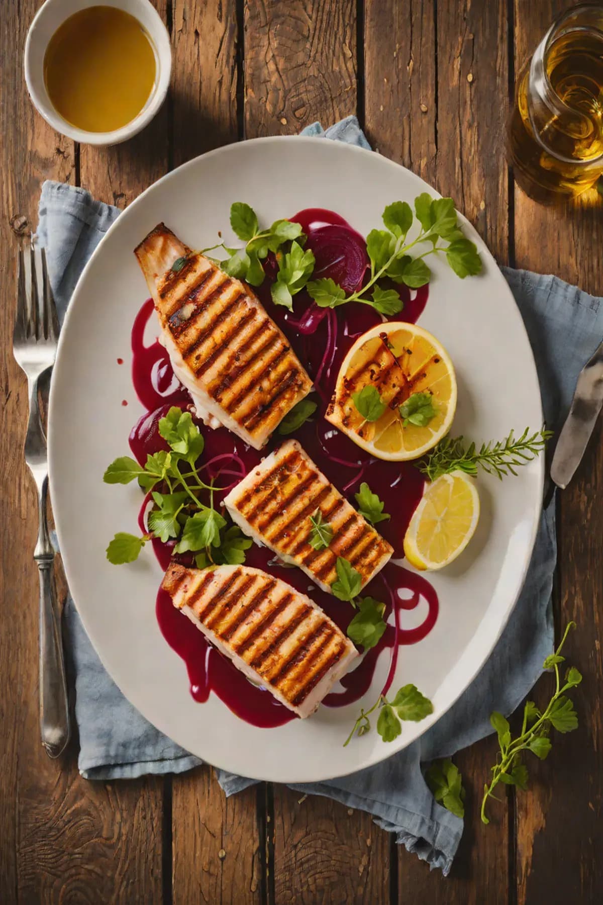 Grilled Swordfish with Beetroot