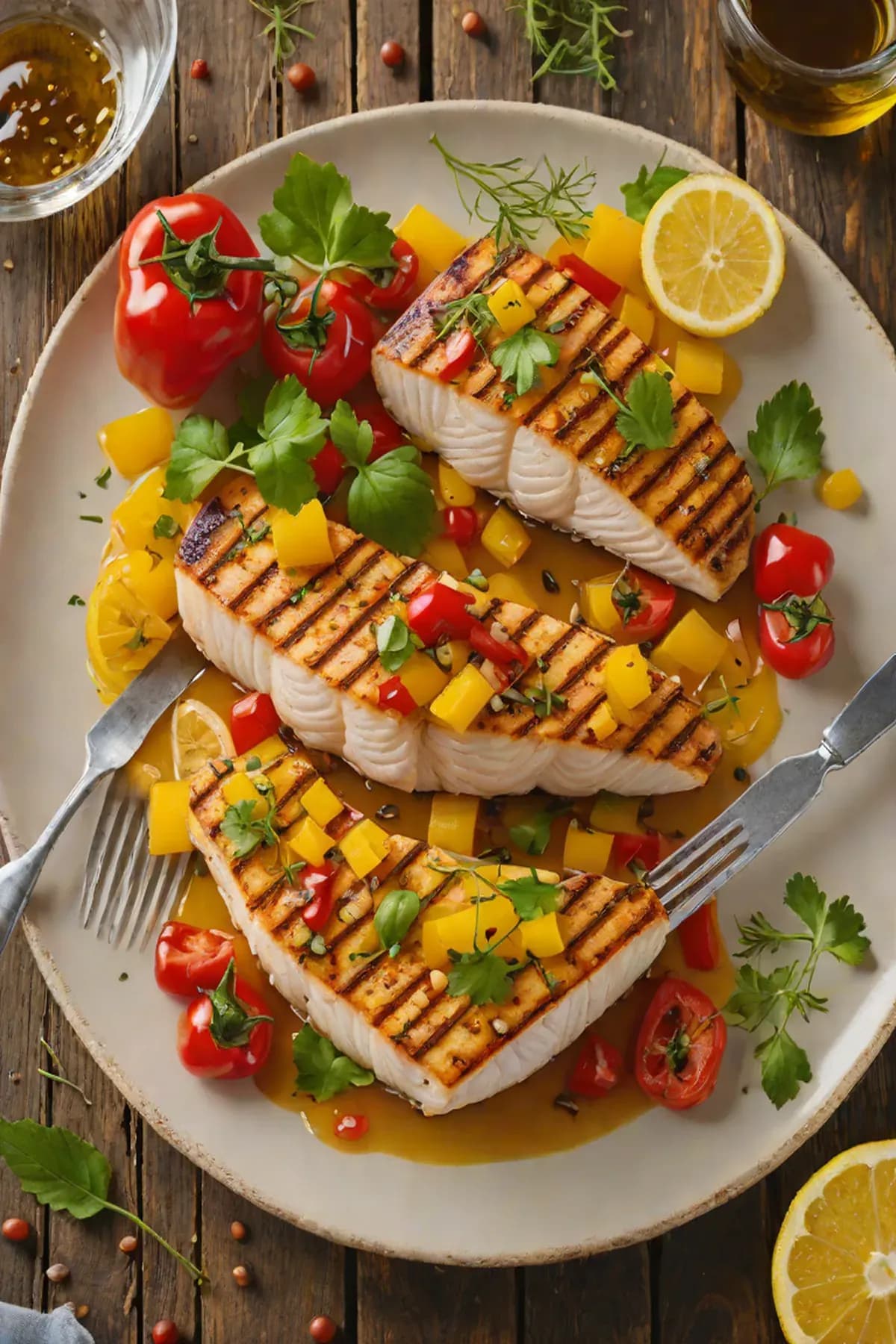 Grilled Swordfish with Bell Pepper
