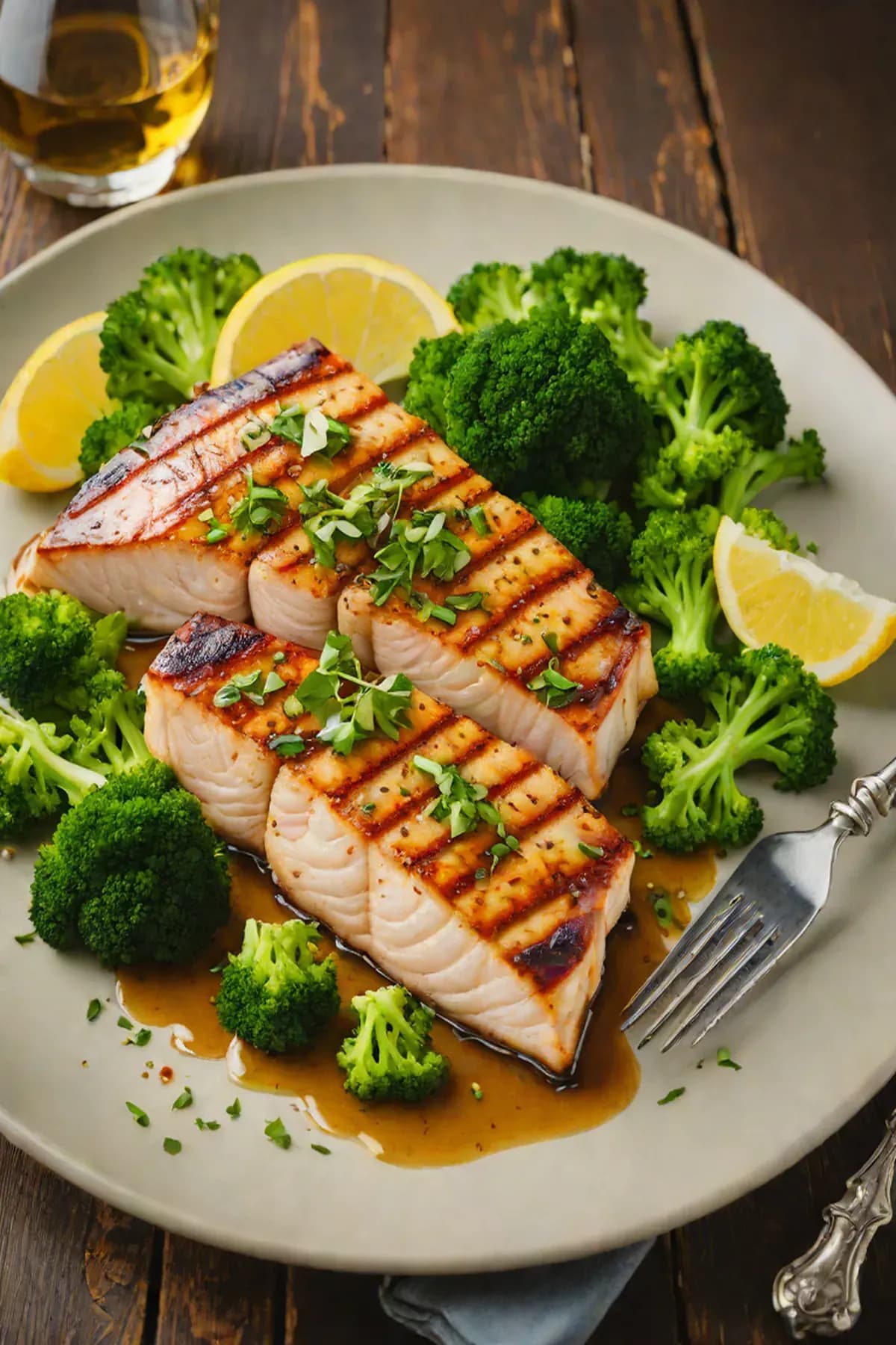 Grilled Swordfish with Broccoli