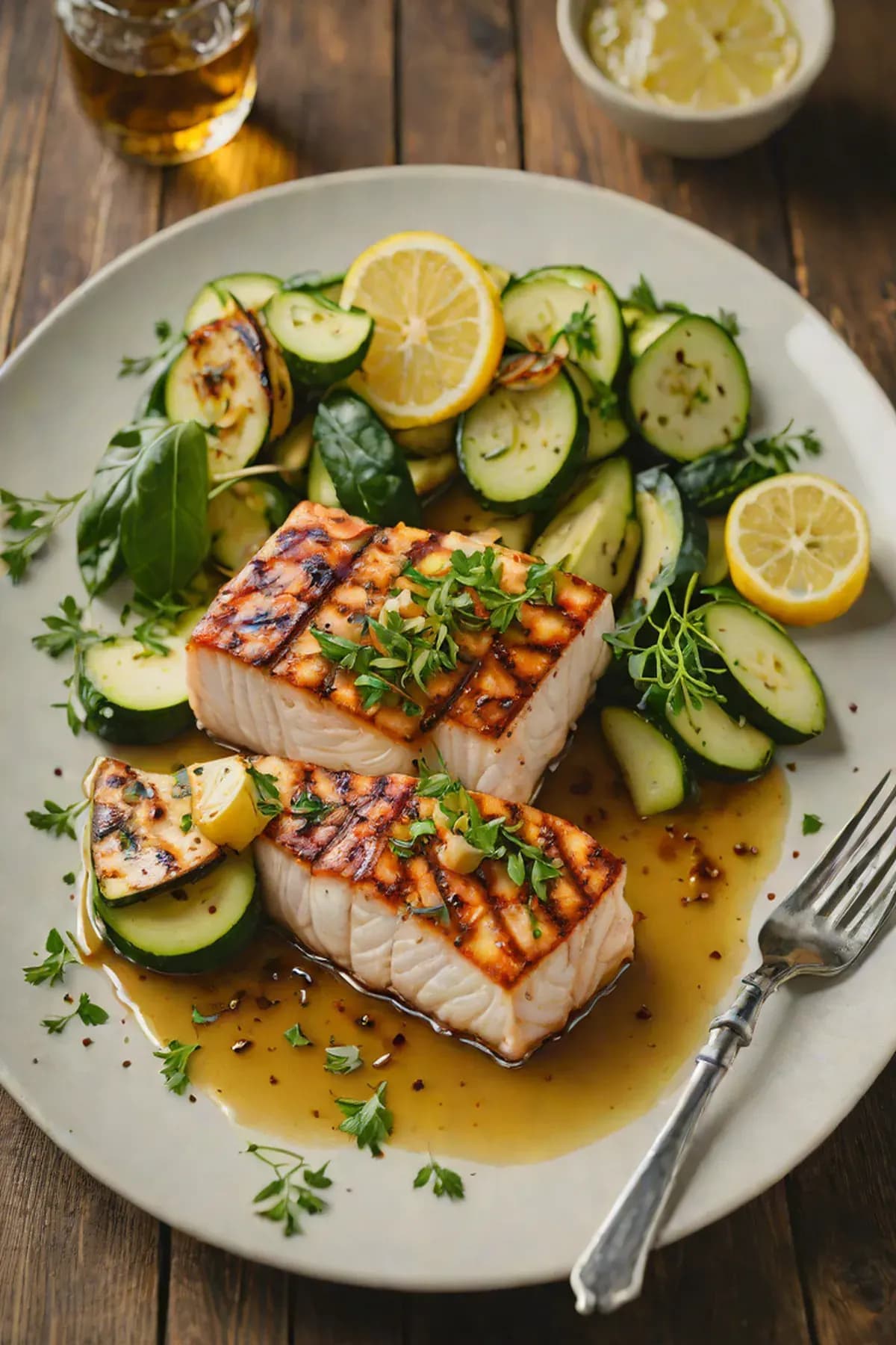 Grilled Swordfish with Courgette