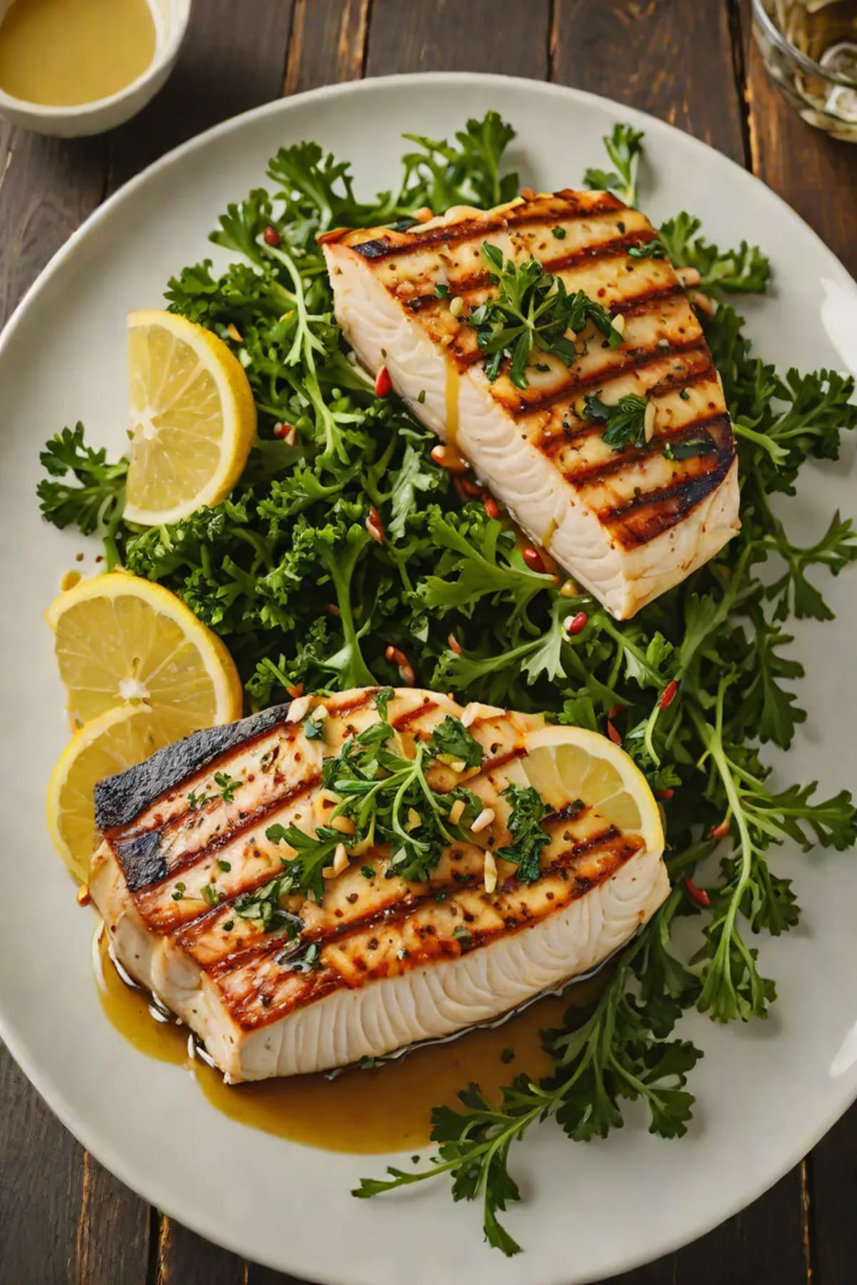 Grilled Swordfish with Kale