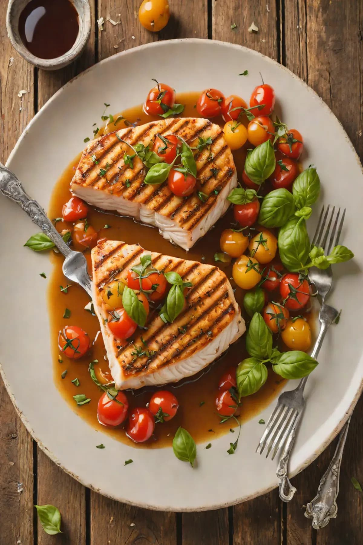 Grilled Swordfish with Tomato and Basil Compote