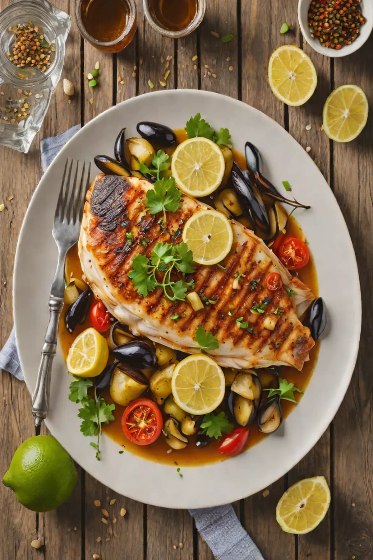 Grilled Tilapia with Aubergine