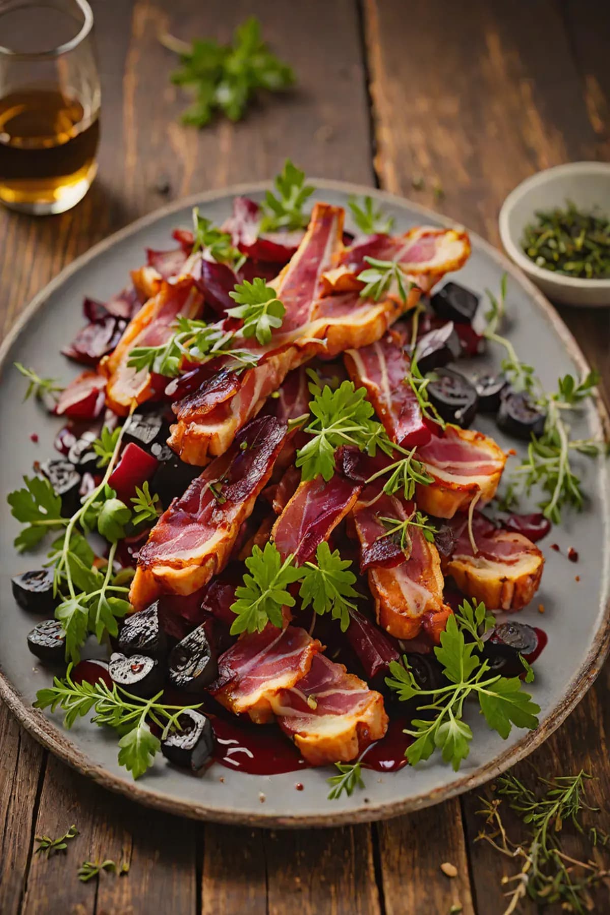 Roasted Bacon with Beetroot