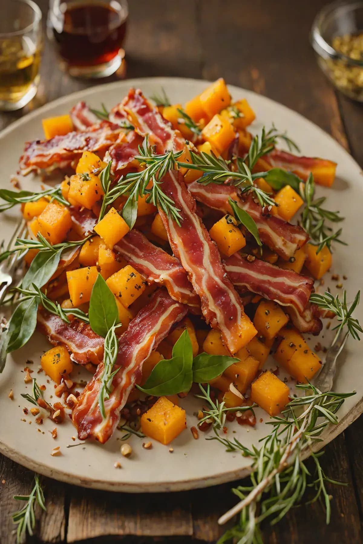 Roasted Bacon with Butternut Squash