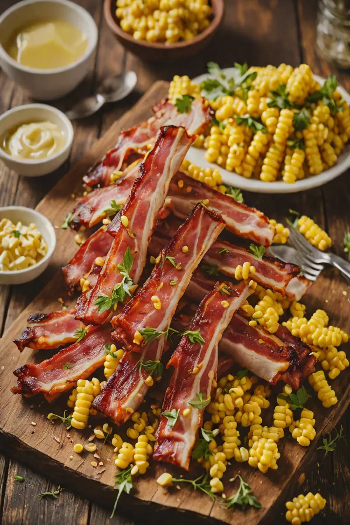 Roasted Bacon with Corn