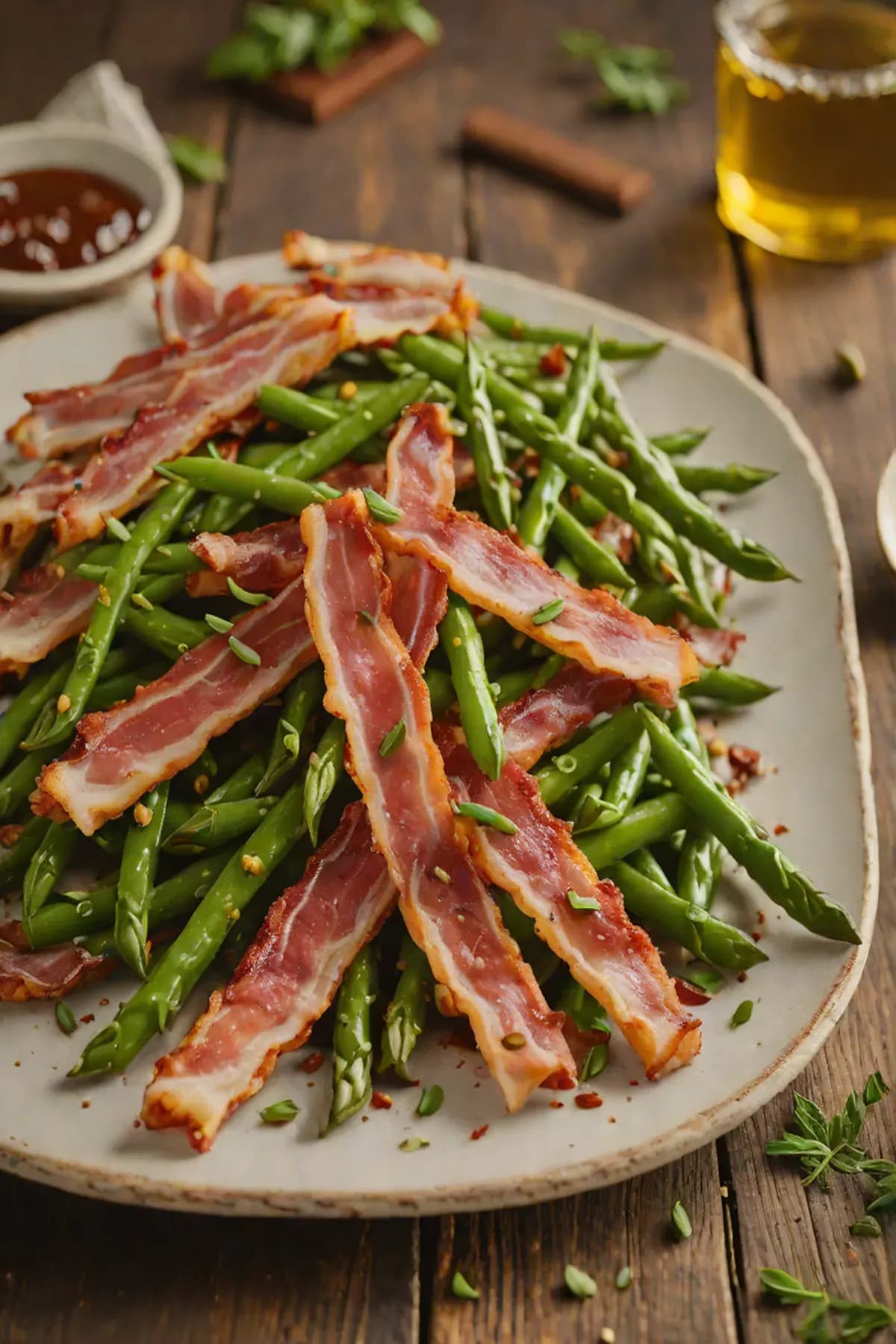Roasted Bacon with Green Beans