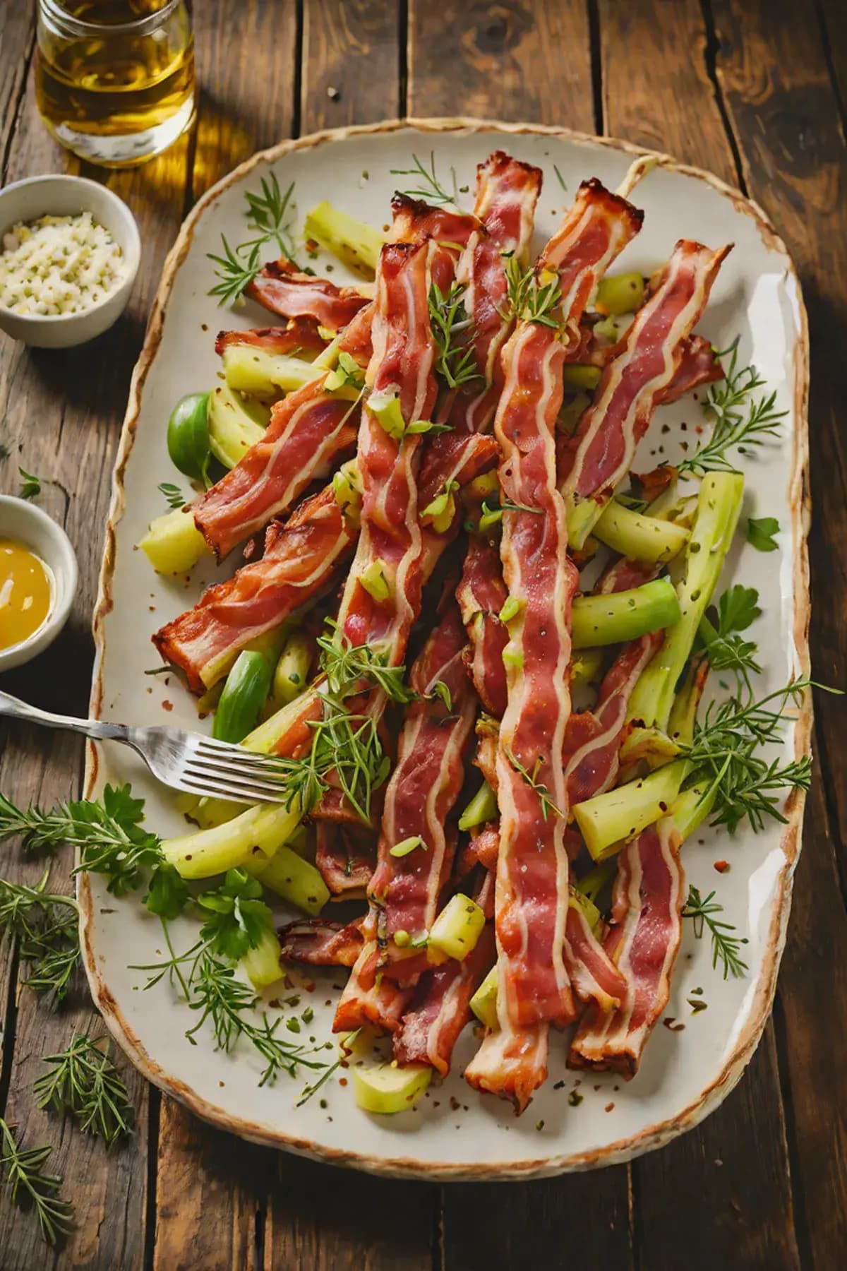 Roasted Bacon with Leek