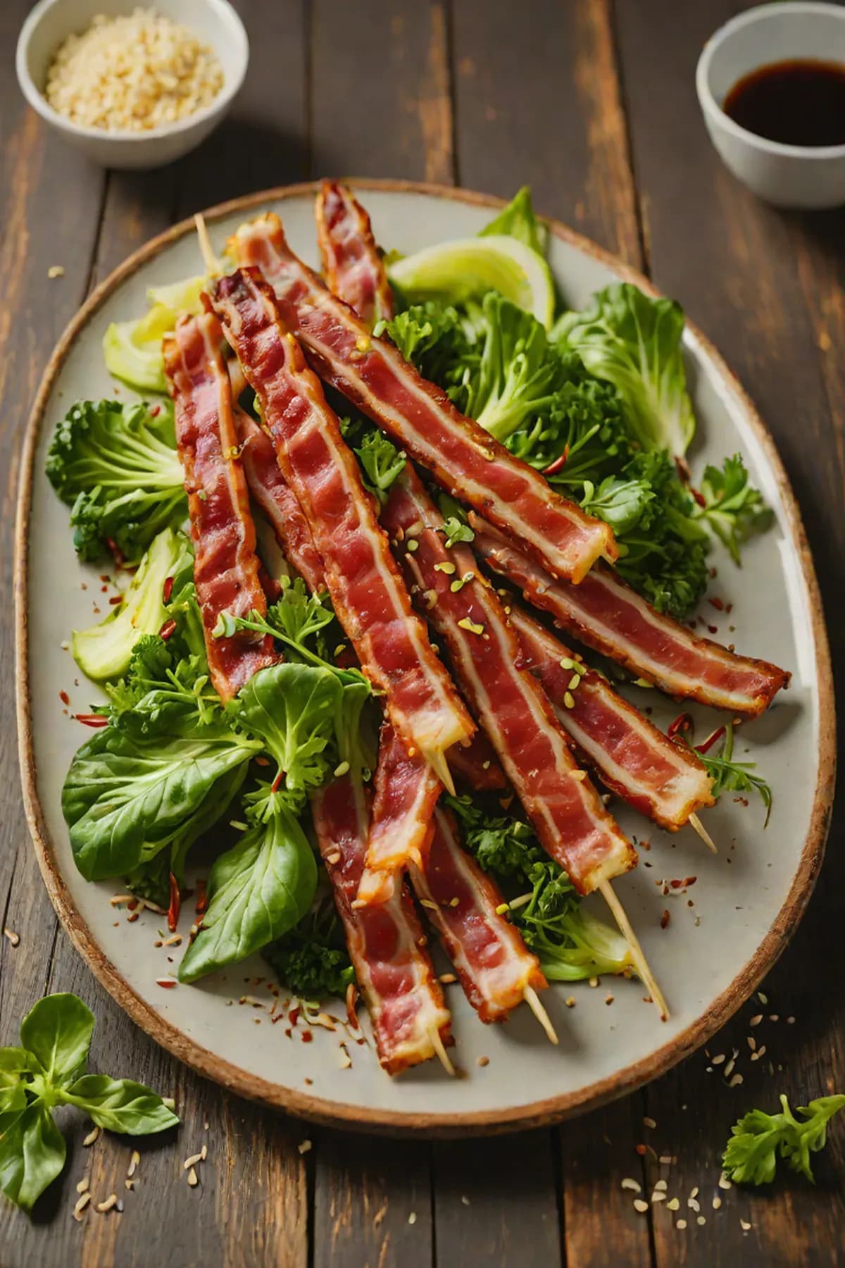 Roasted Bacon with Pak Choi