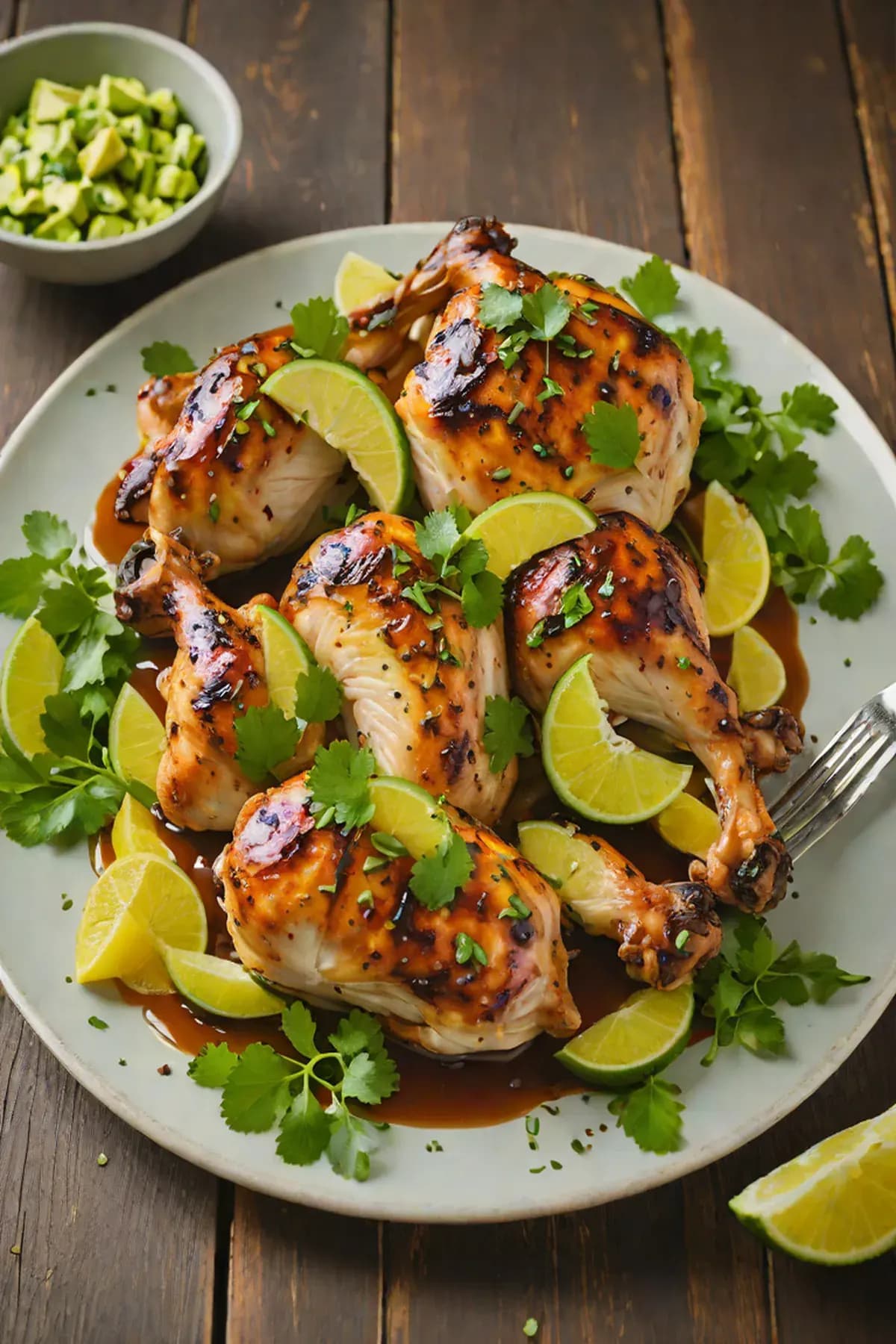 Roasted Chicken with Avocado and Citrus Glaze