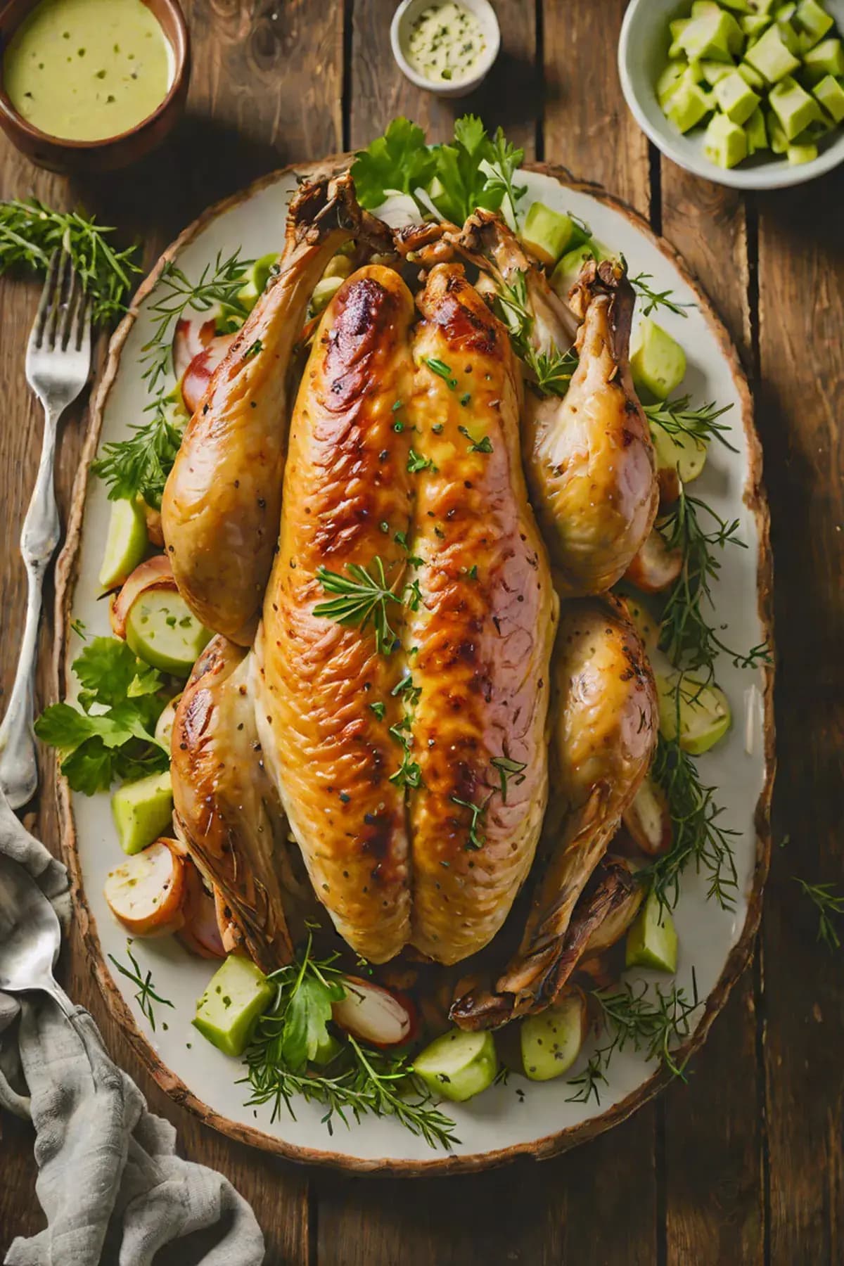 Roasted Chicken with Celery and Herb Butter