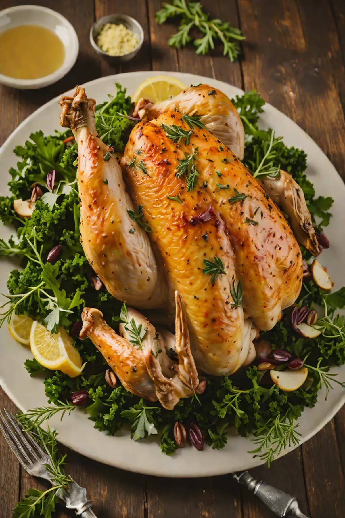 Roasted Chicken with Kale