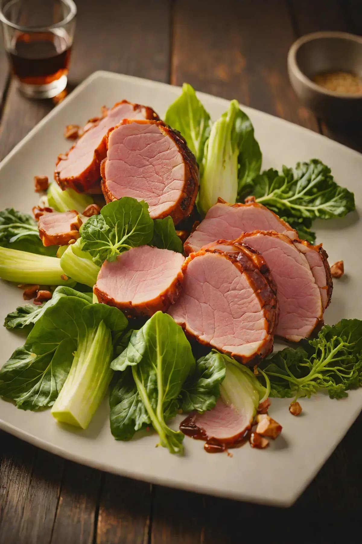 Roasted Ham with Pak Choi