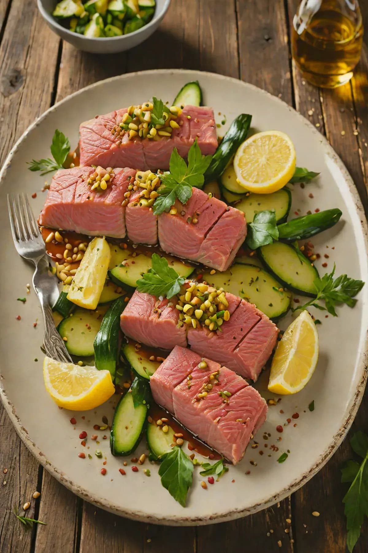 Roasted Tuna with Courgette
