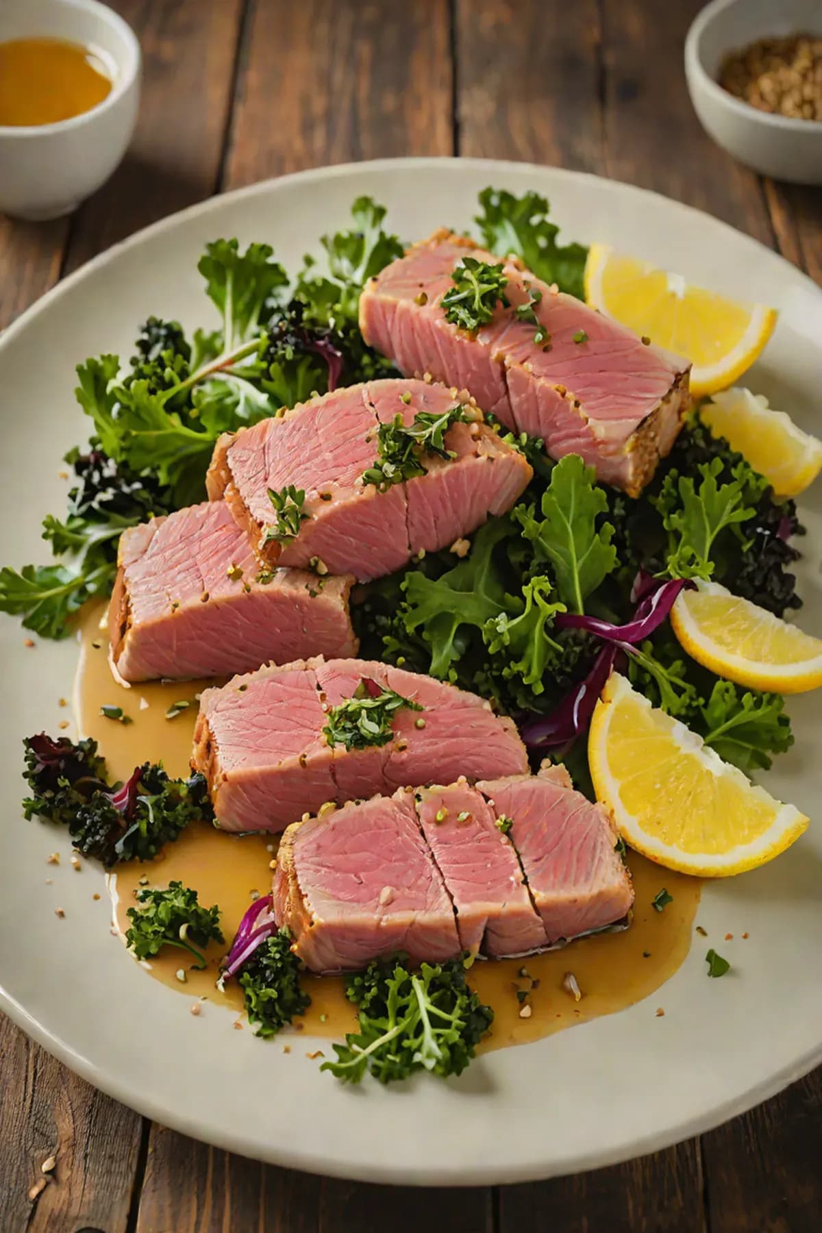 Roasted Tuna with Kale