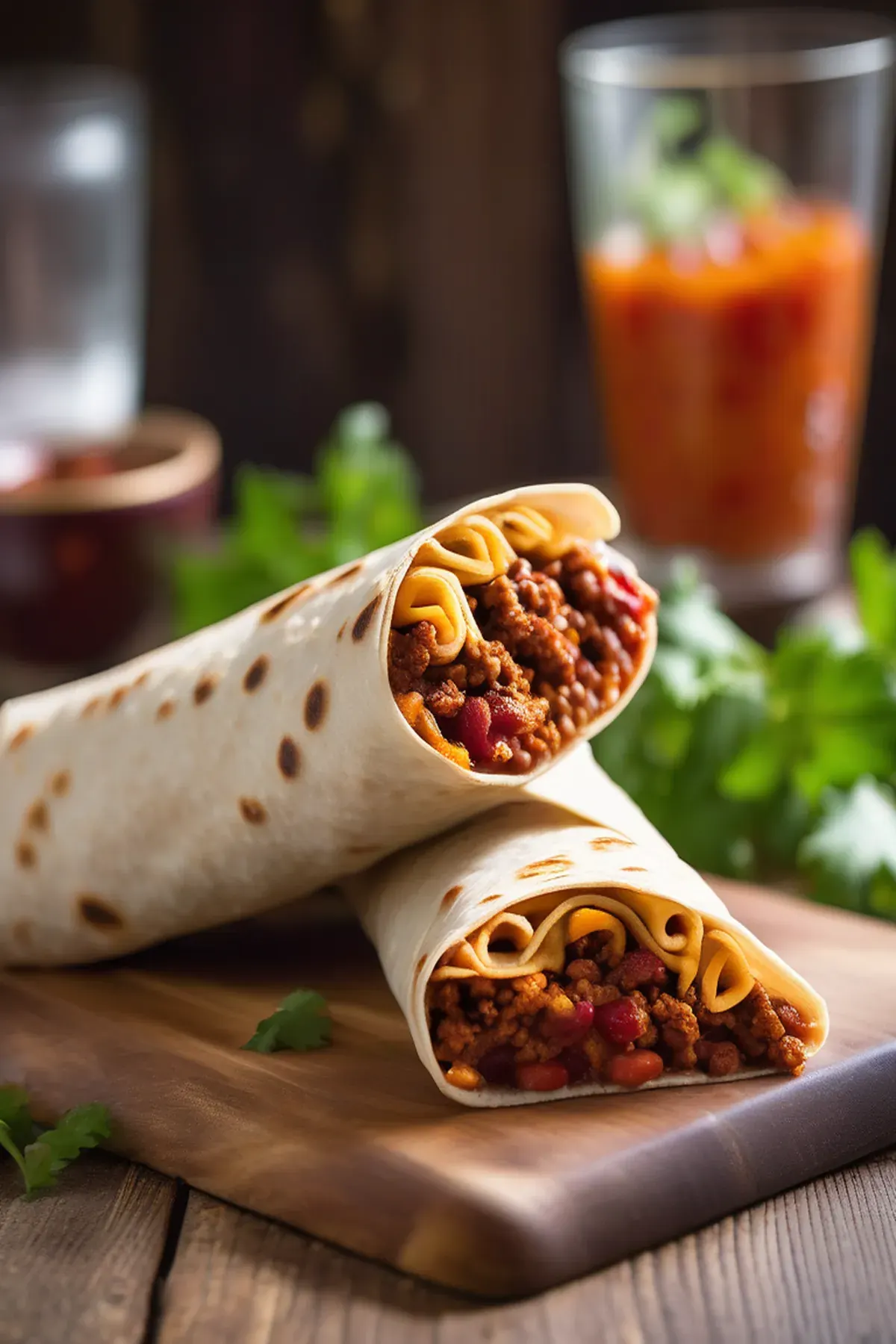 1 Minute Chili Cheese Burritos