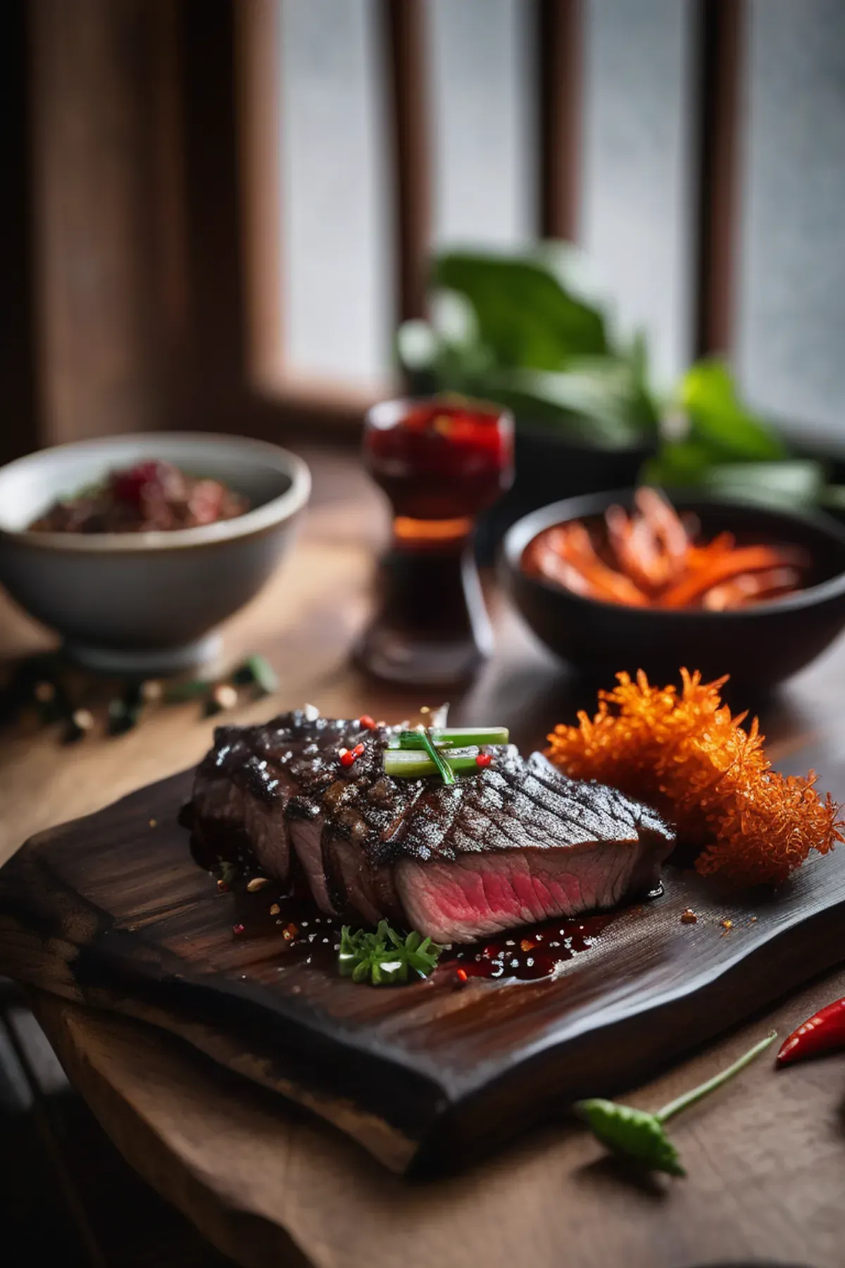 Barbecued wagyu sirloin with nahm jim jaew