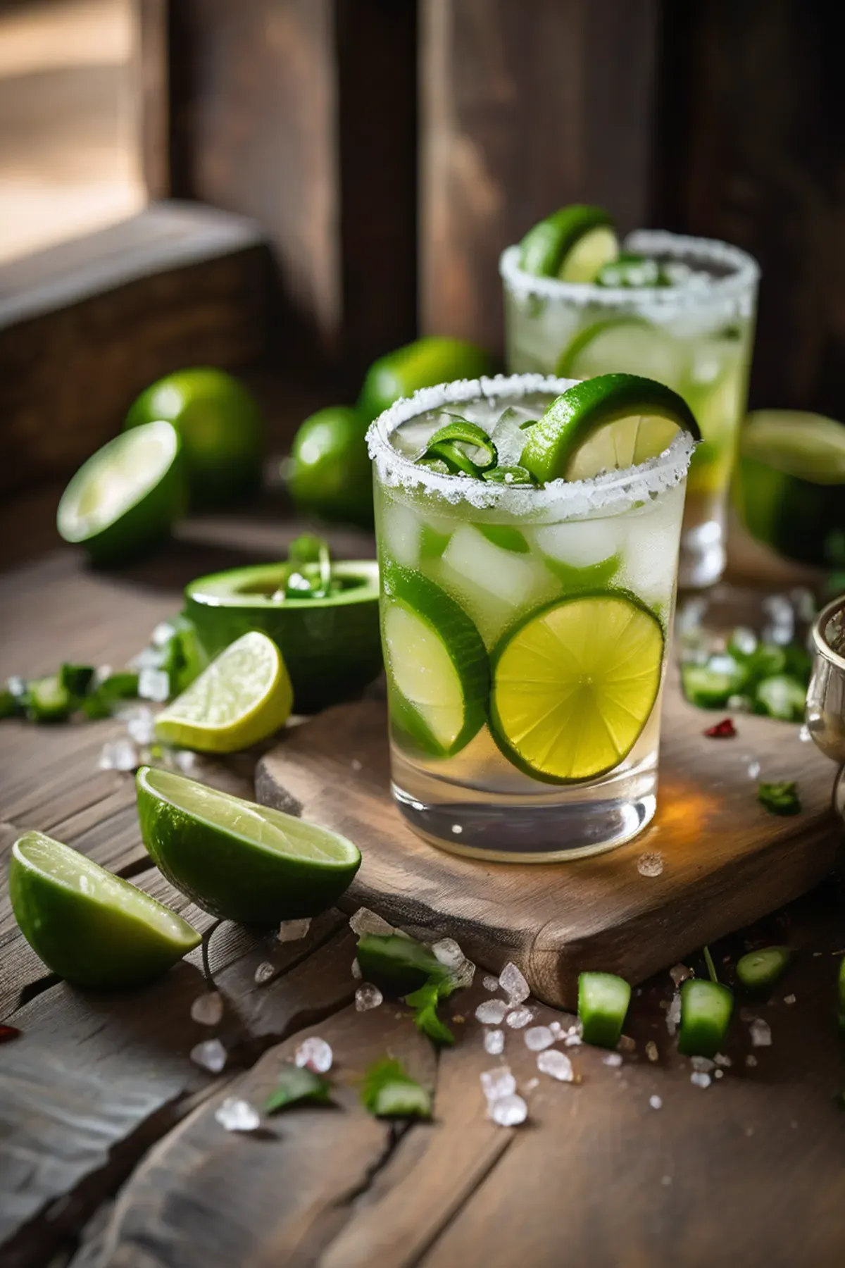 Big-batch spicy margaritas