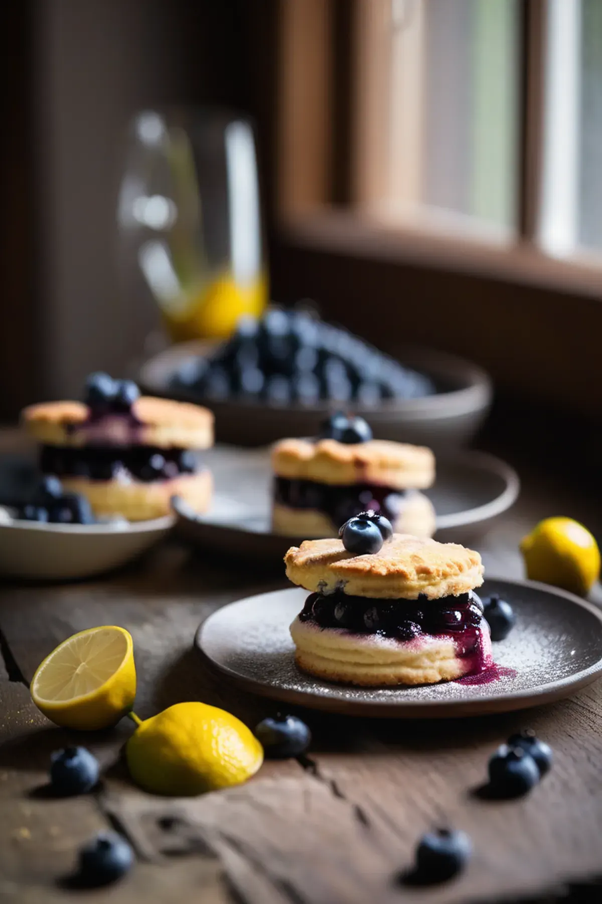 Blueberry cardamom shortcakes