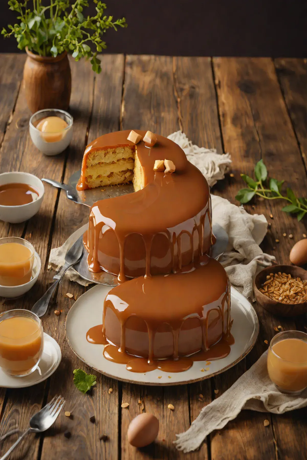 Caramel Mirror Glaze Cake