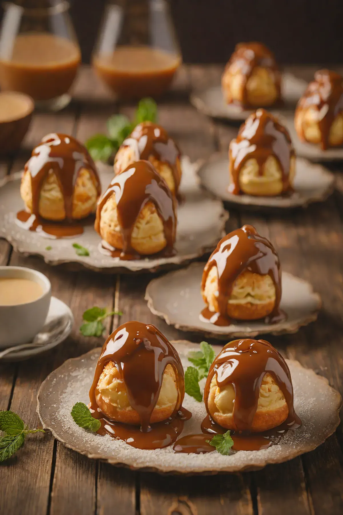 Caramel Profiteroles