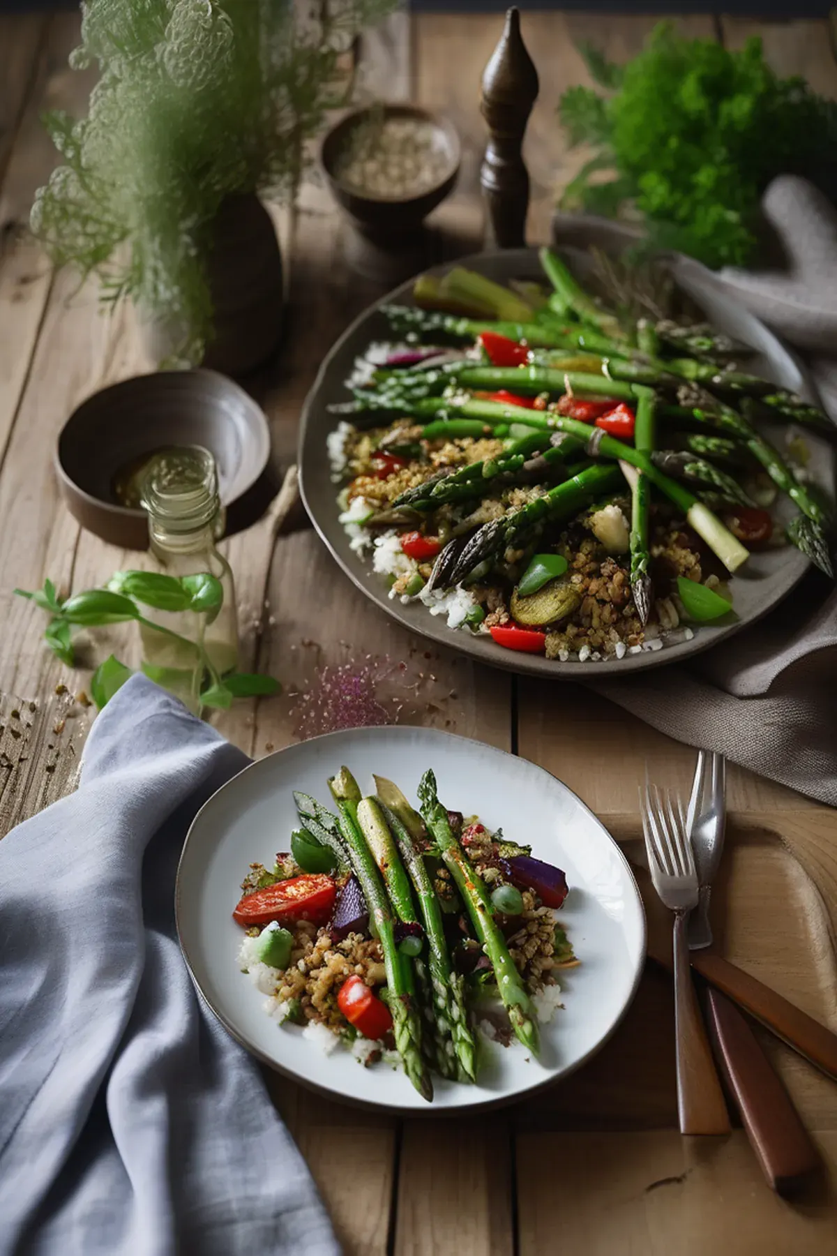 Chargrilled vegetable asparagus salad