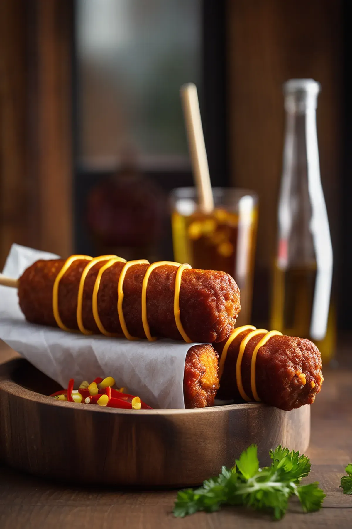 Chili Cheese Meatball Corndog