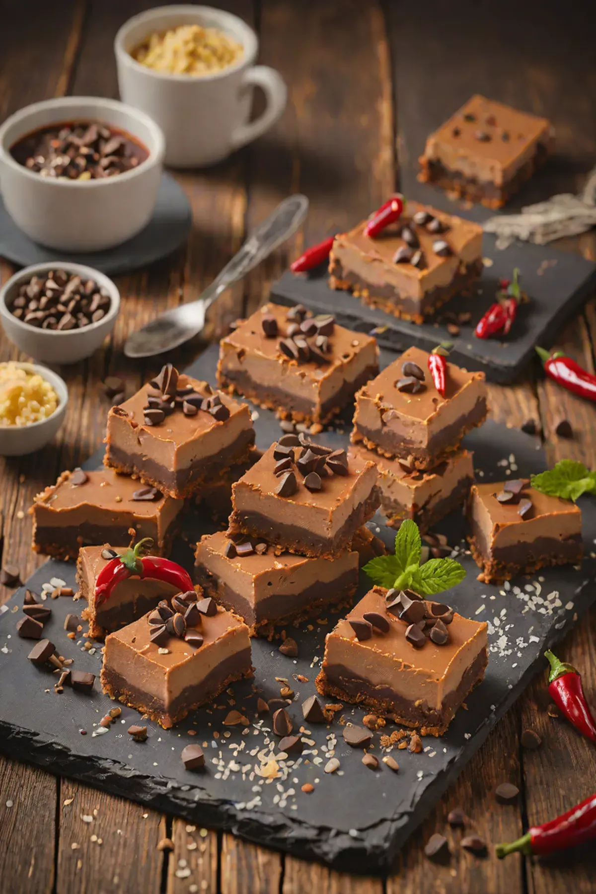 Chilli Chocolate Cheesecake Bars