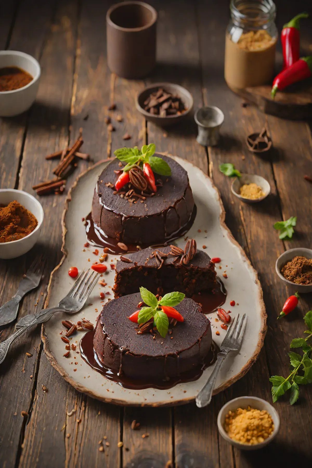 Chilli Chocolate Polenta Cake