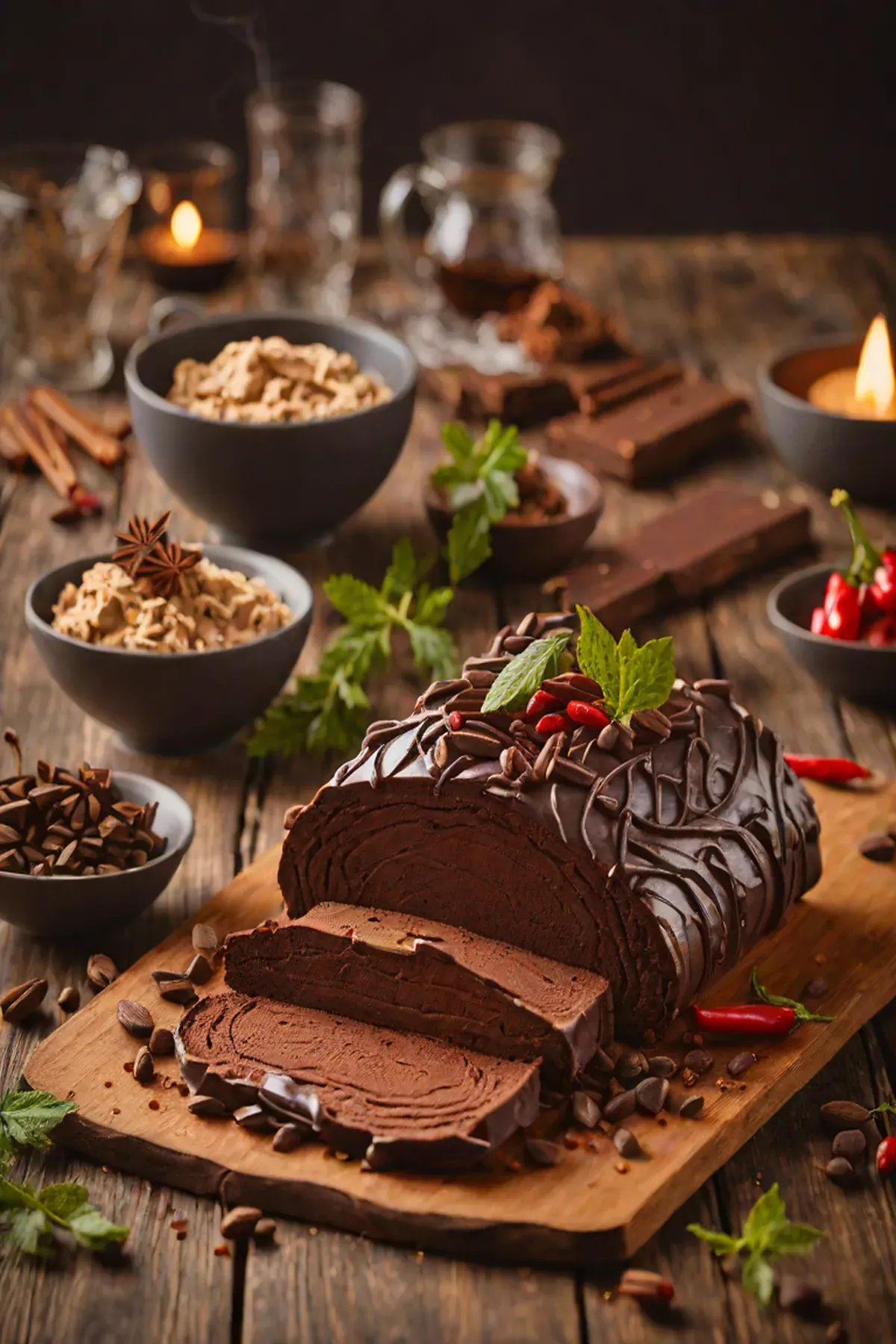 Chilli Chocolate Yule Log