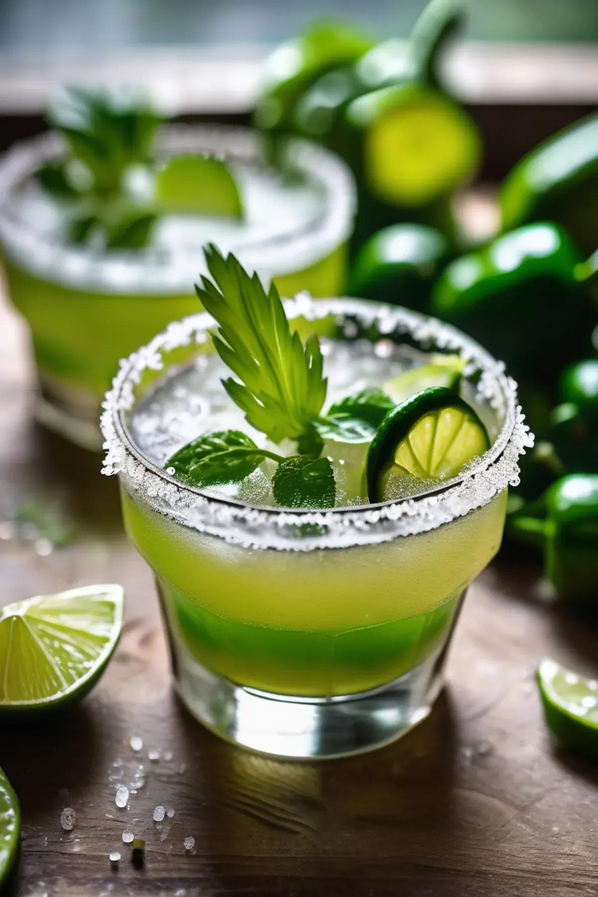 Coriander & jalapeño margaritas