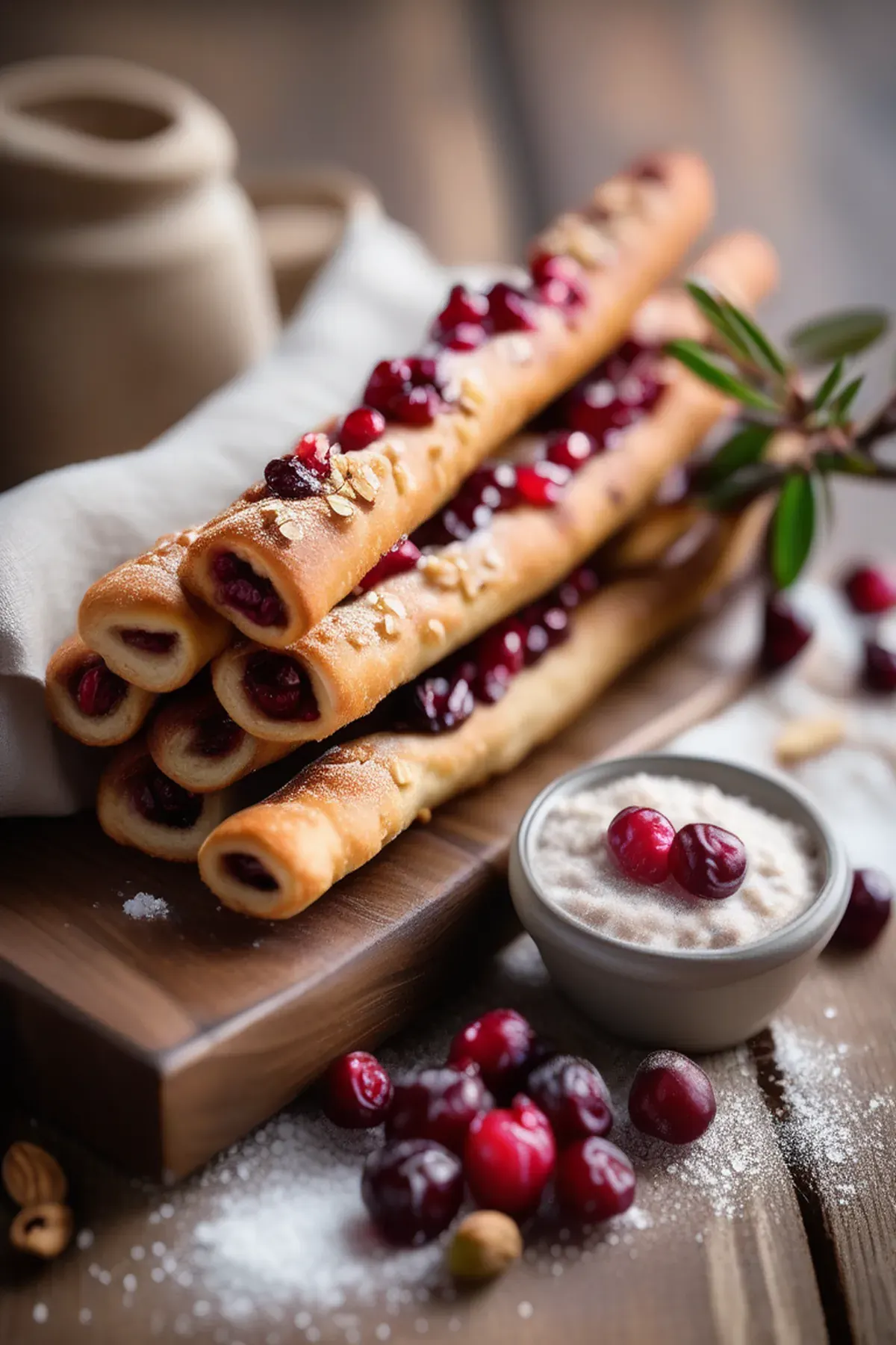 Cranberry and Walnut Breadsticks