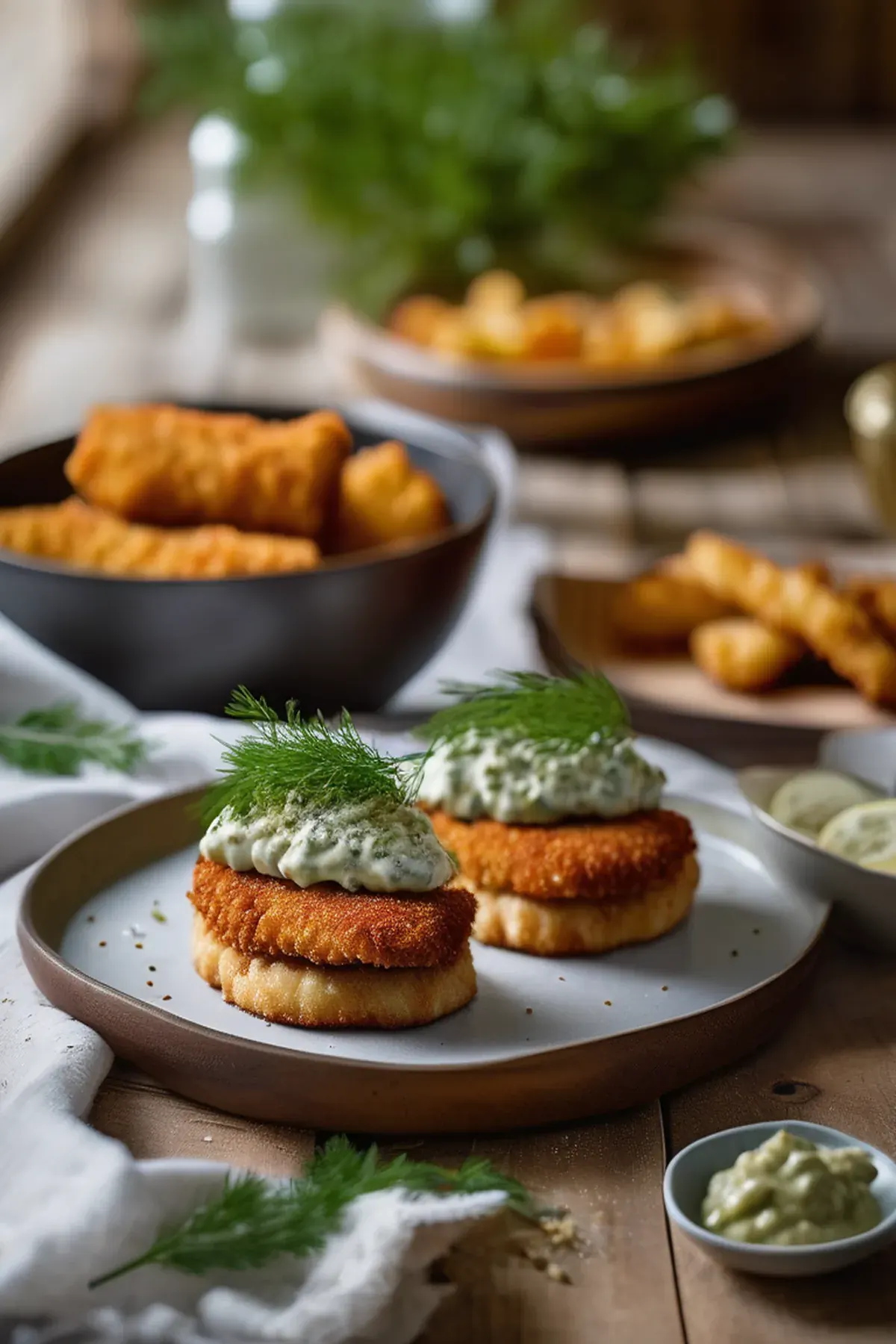Crispy fish butties with dill mayonnaise