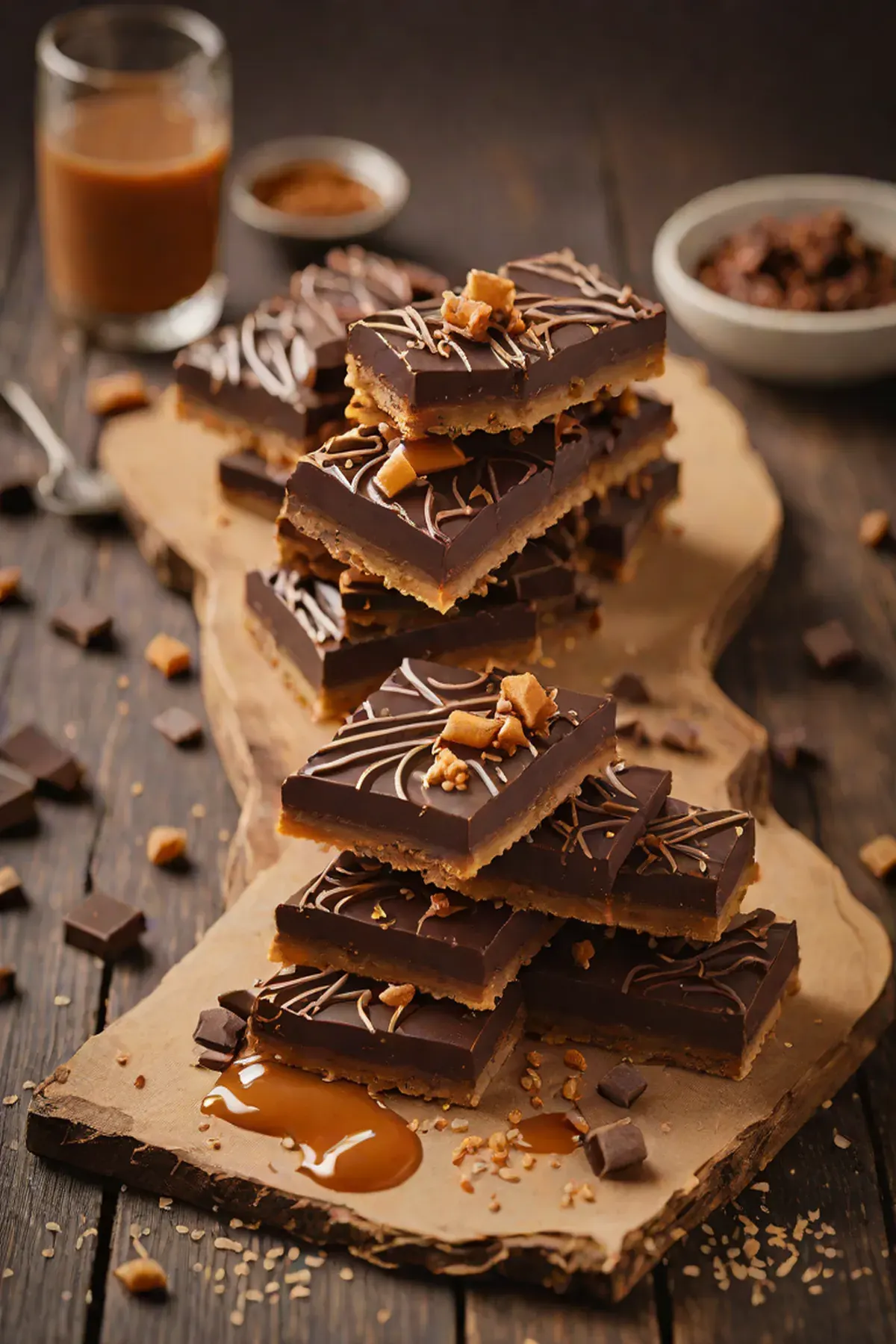 Dark Chocolate Caramel Slices