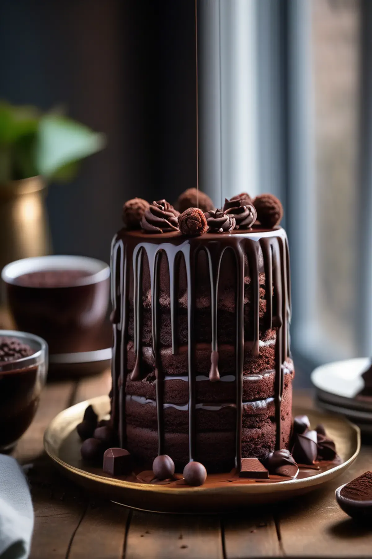 Dark Chocolate Drip Cake