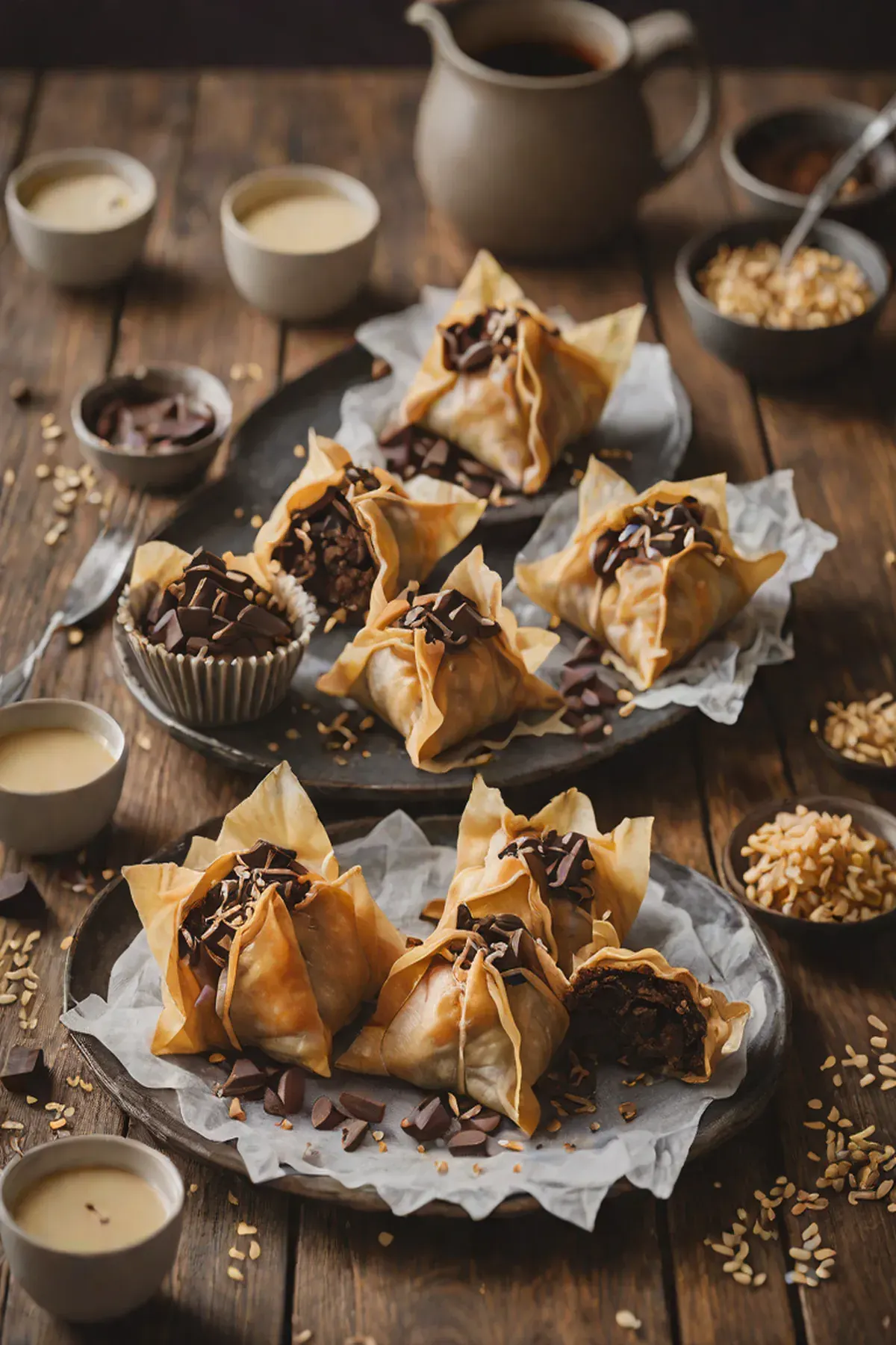 Dark Chocolate Filo Parcels