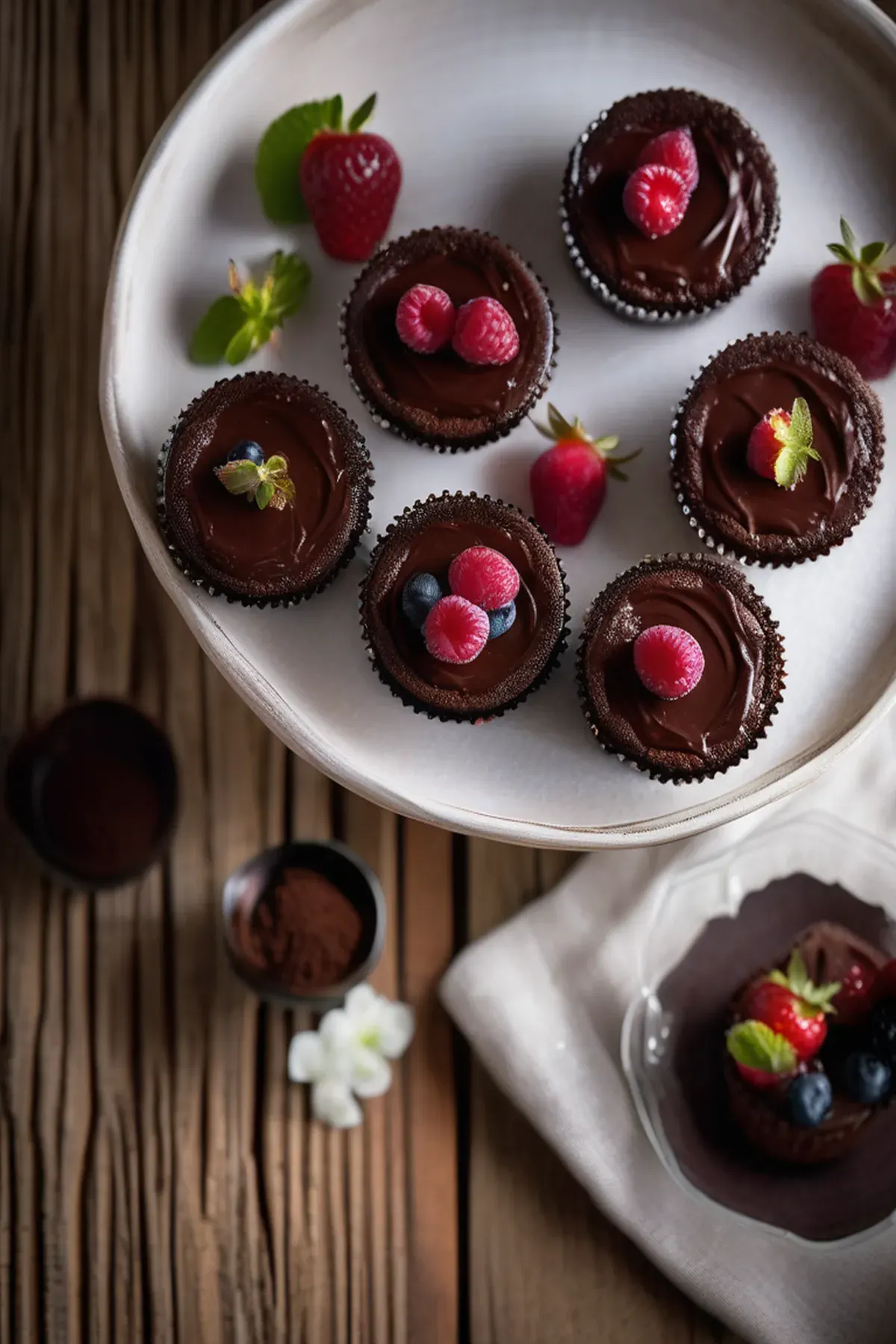 Dark Chocolate Mini Cheesecakes