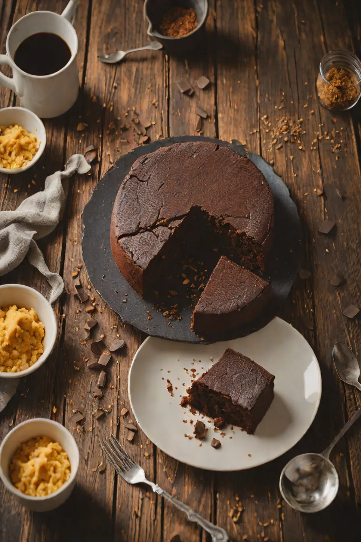 Dark Chocolate Polenta Cake