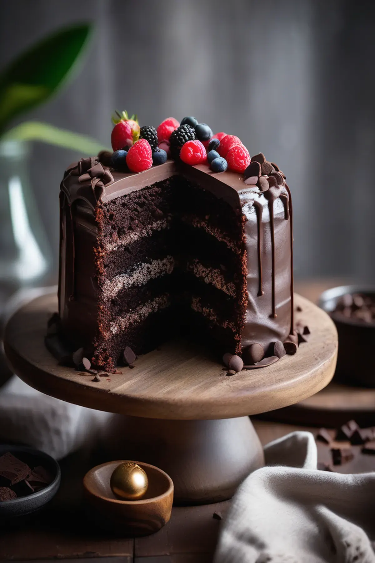 Dark Chocolate Semi-Naked Cake