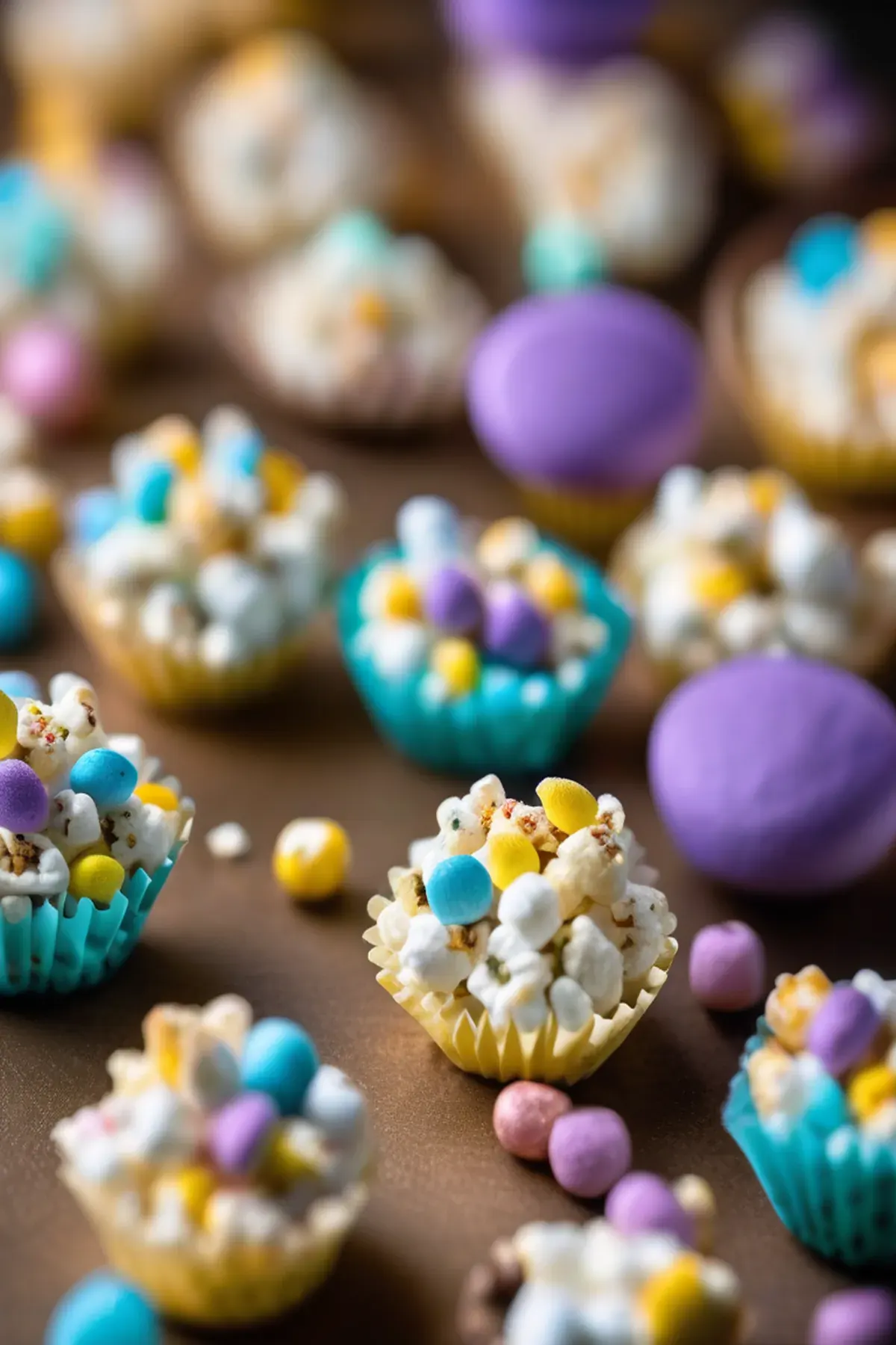 Easter egg popcorn bites