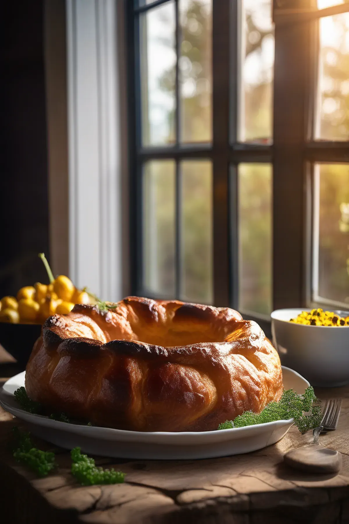 Giant Yorkshire pudding Sunday lunch