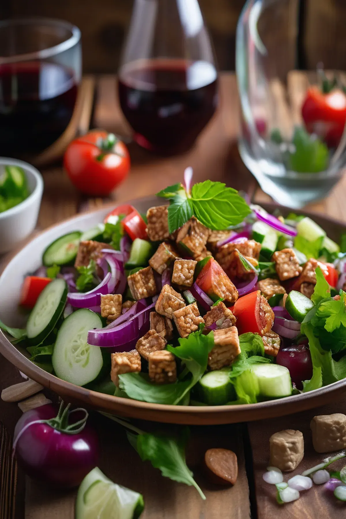 Greek Tempeh Salad