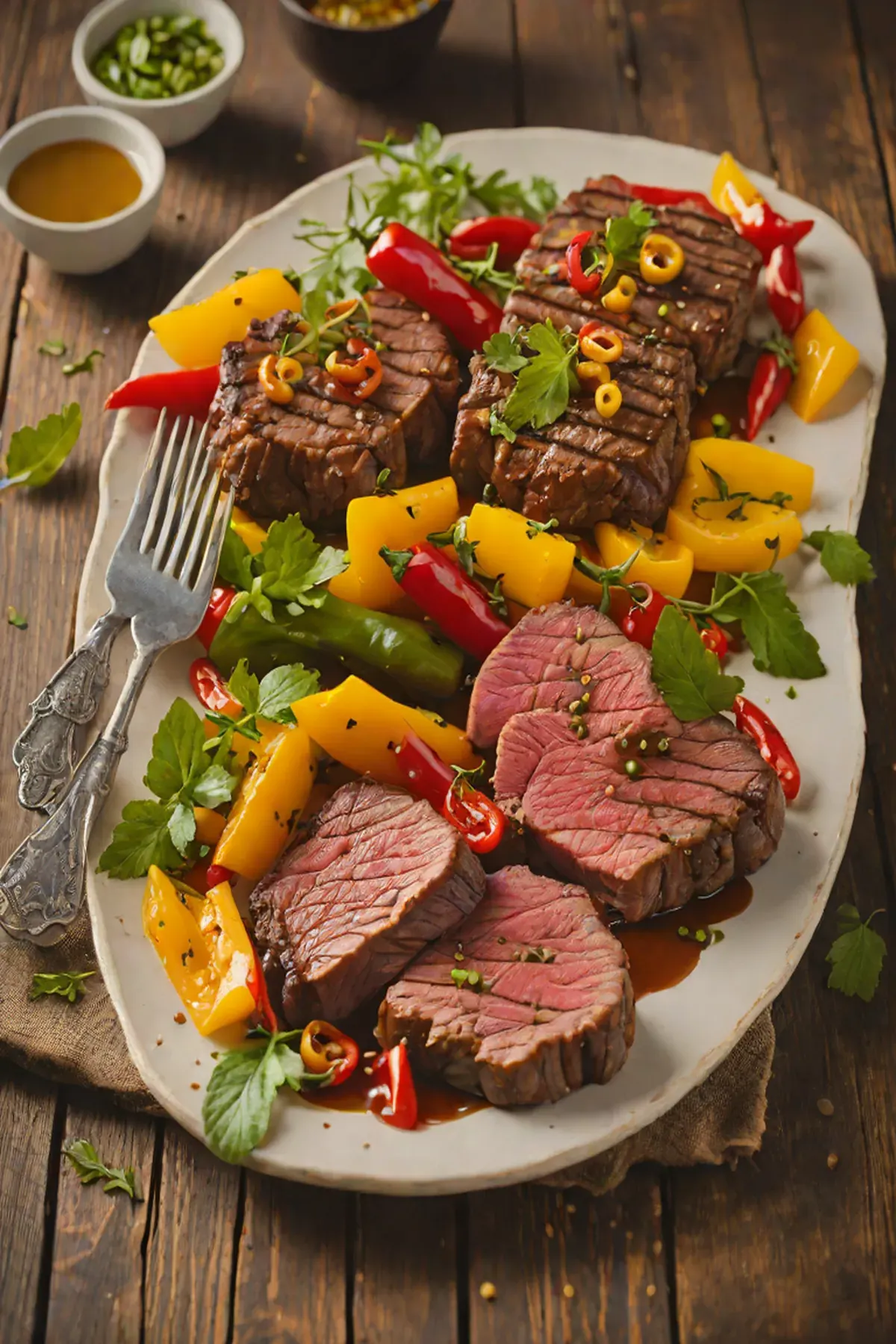 Grilled Beef with Bell Pepper