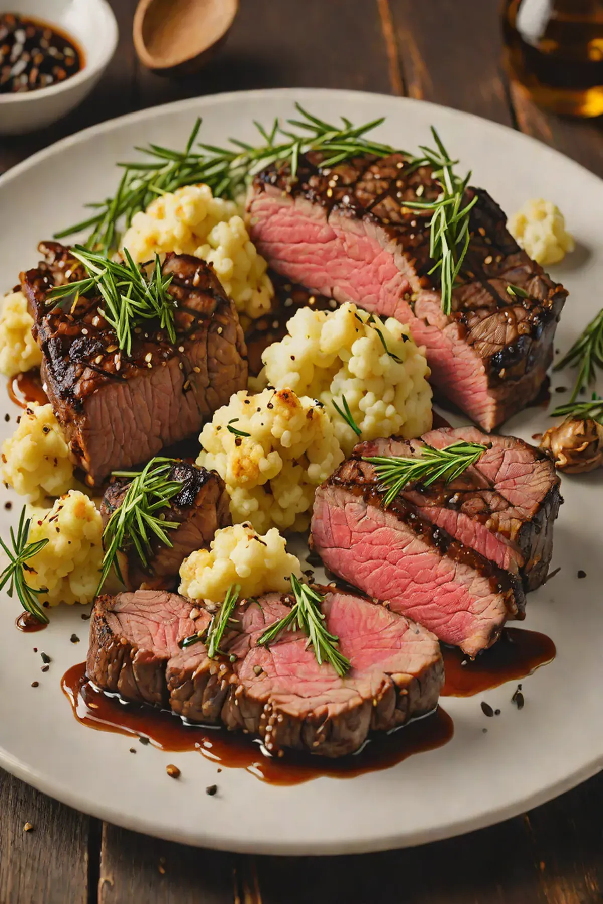 Grilled Beef with Cauliflower
