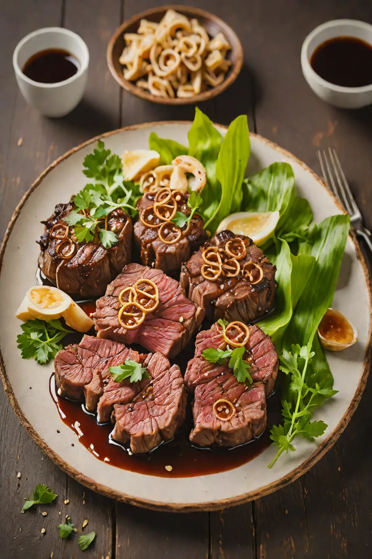 Grilled Beef with Lotus Root