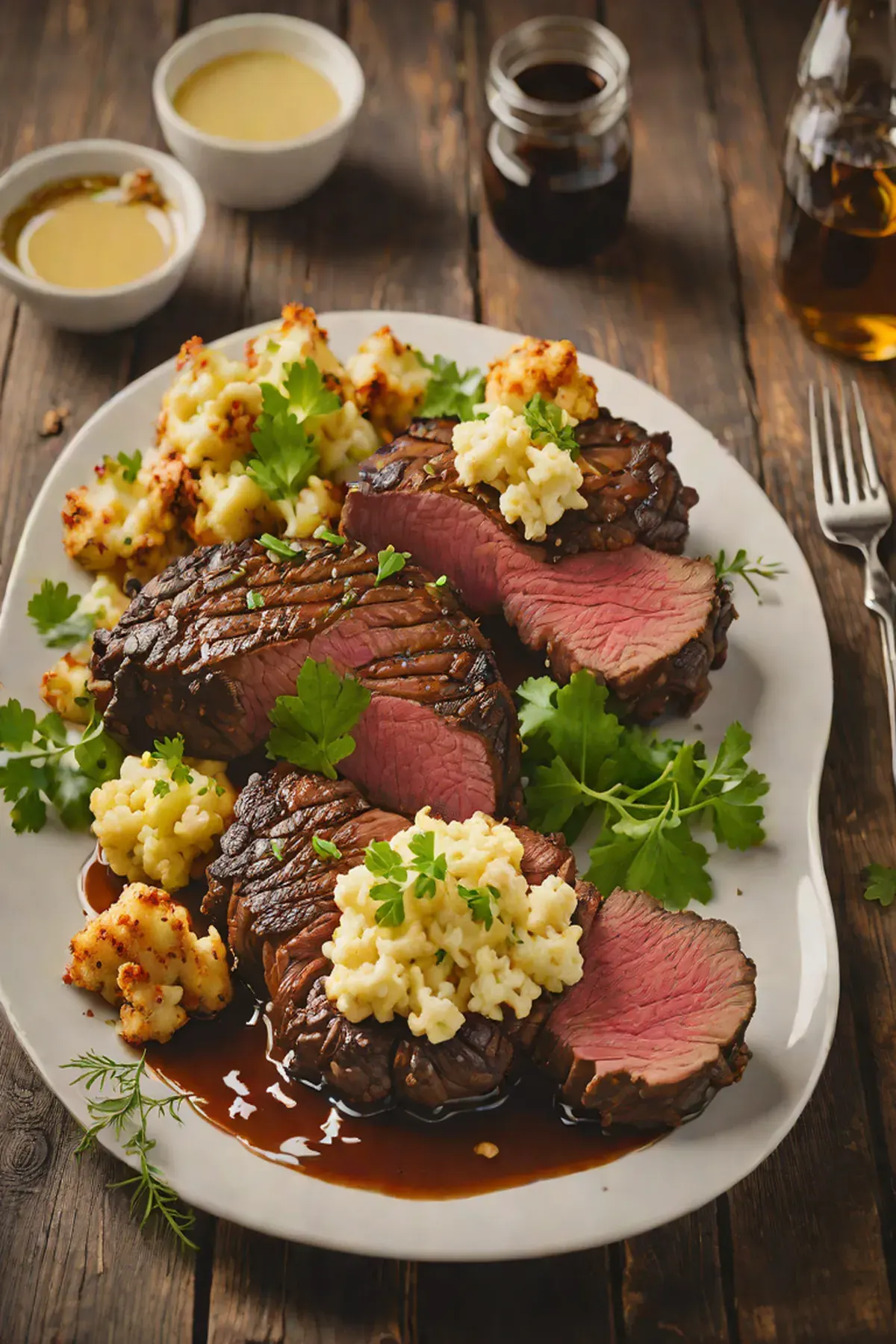 Grilled Bison with Cauliflower