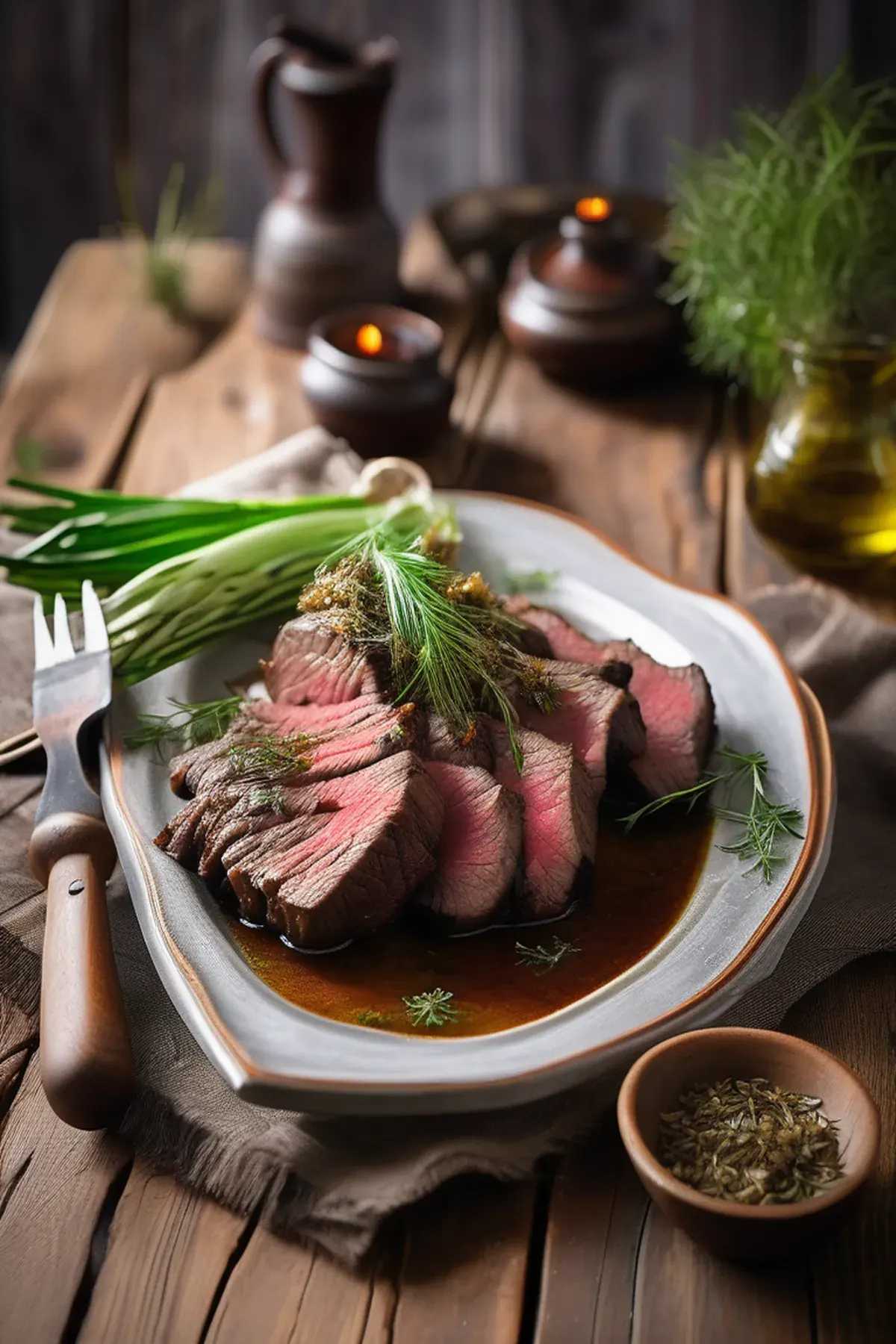 Grilled Bison with Fennel