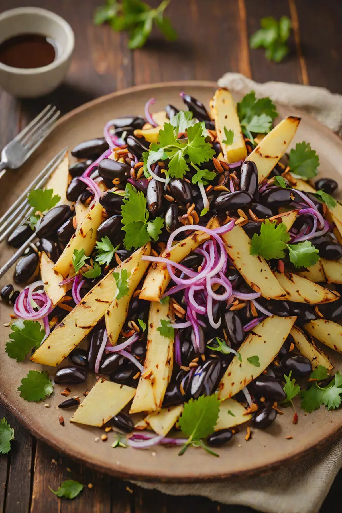 Grilled Black Beans with Bamboo Shoot